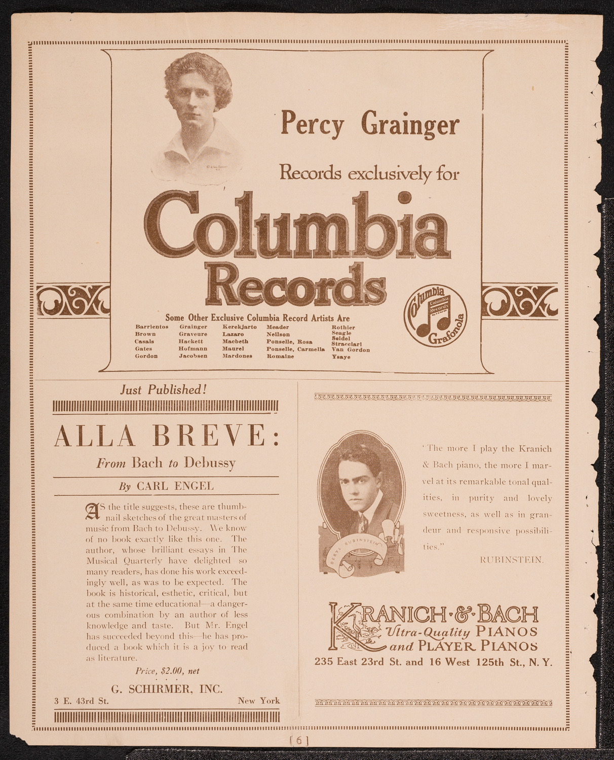 Moszkowski Testimonial Concert, December 21, 1921, program page 6