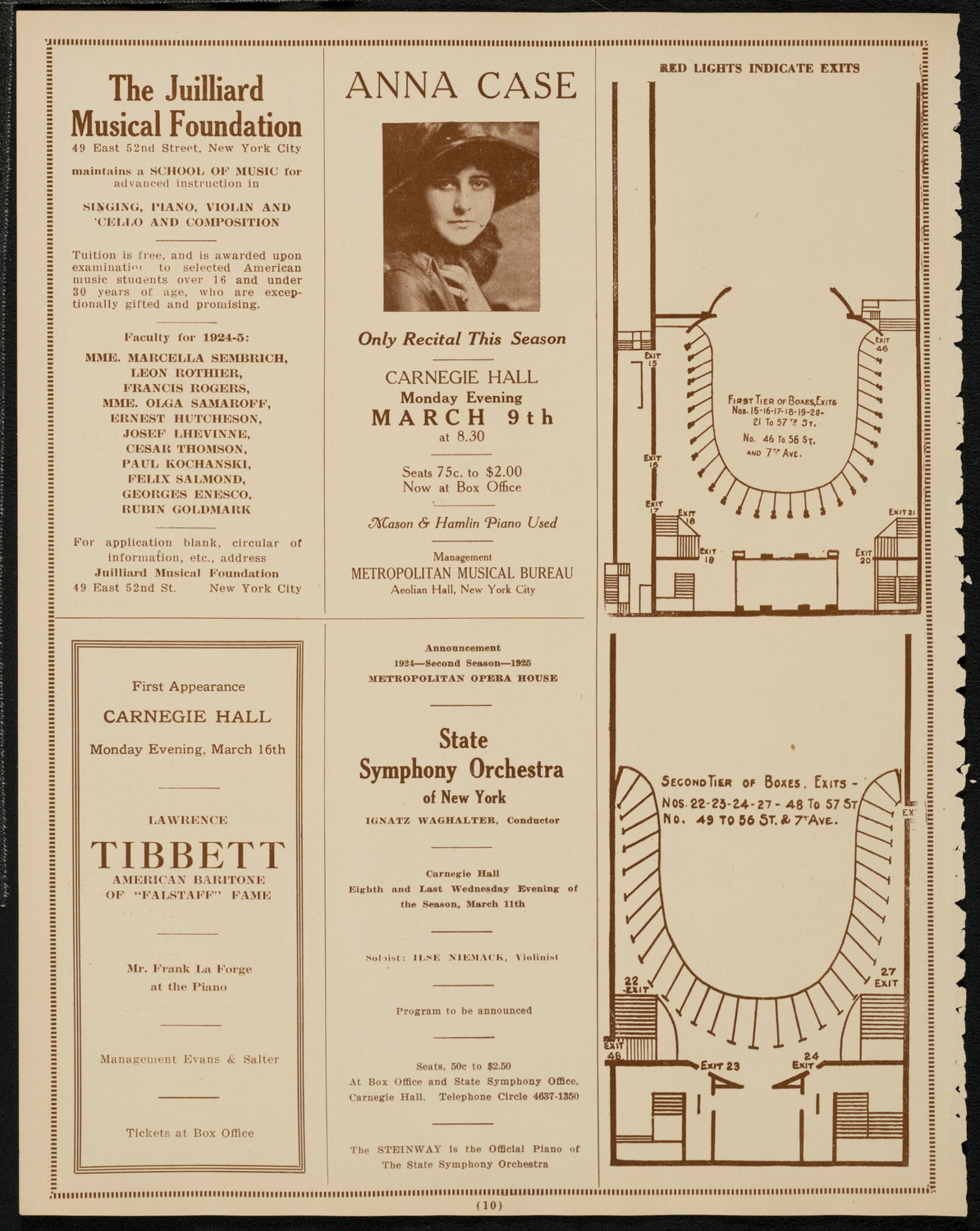 New York Philharmonic, March 6, 1925, program page 10