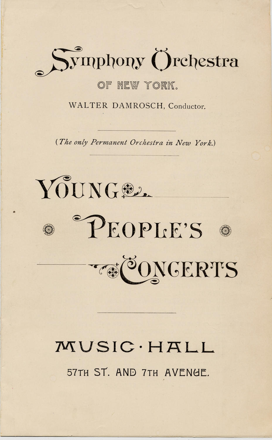 Young People's Concert, December 30, 1891
