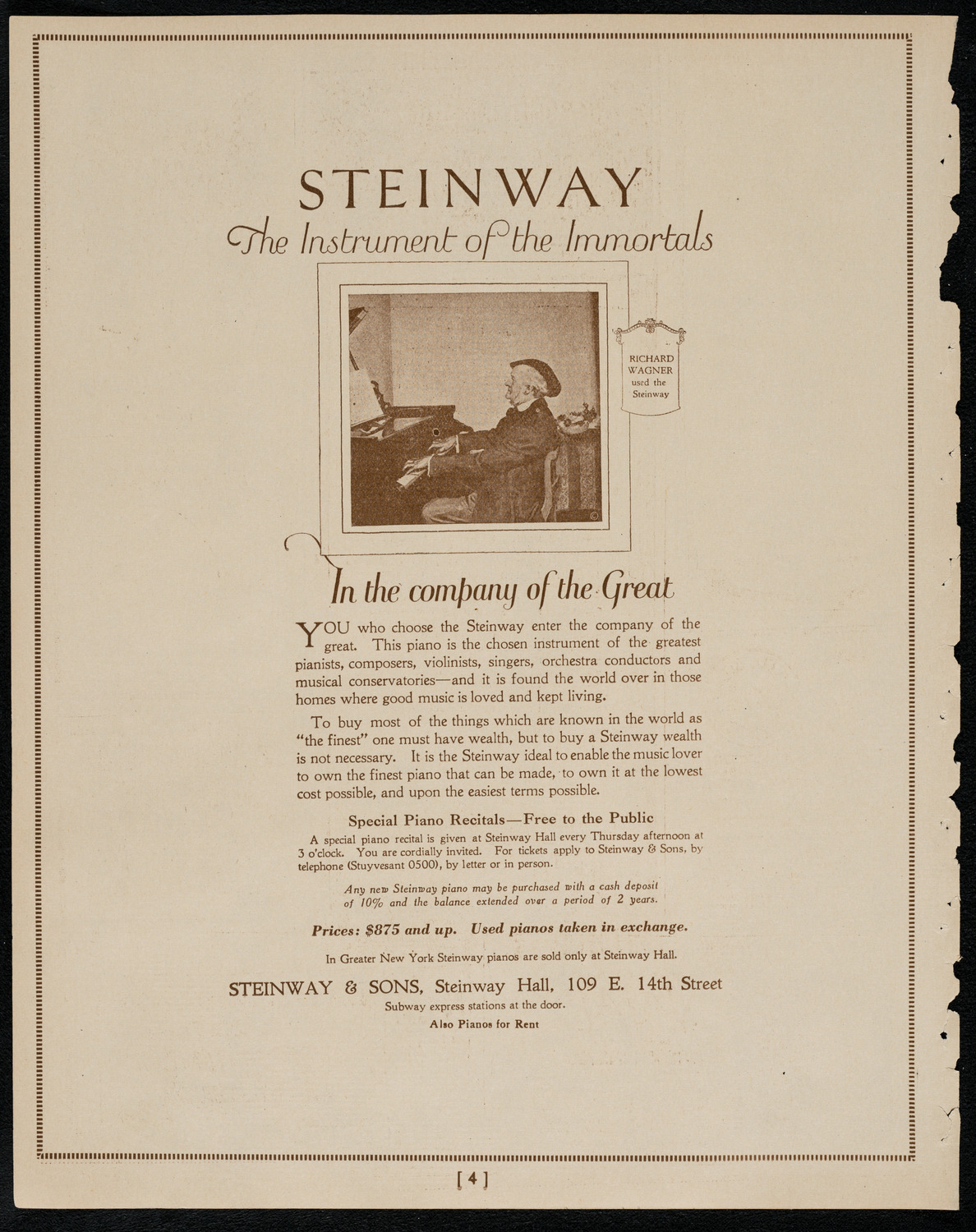 New York Symphony Orchestra, January 26, 1922, program page 4