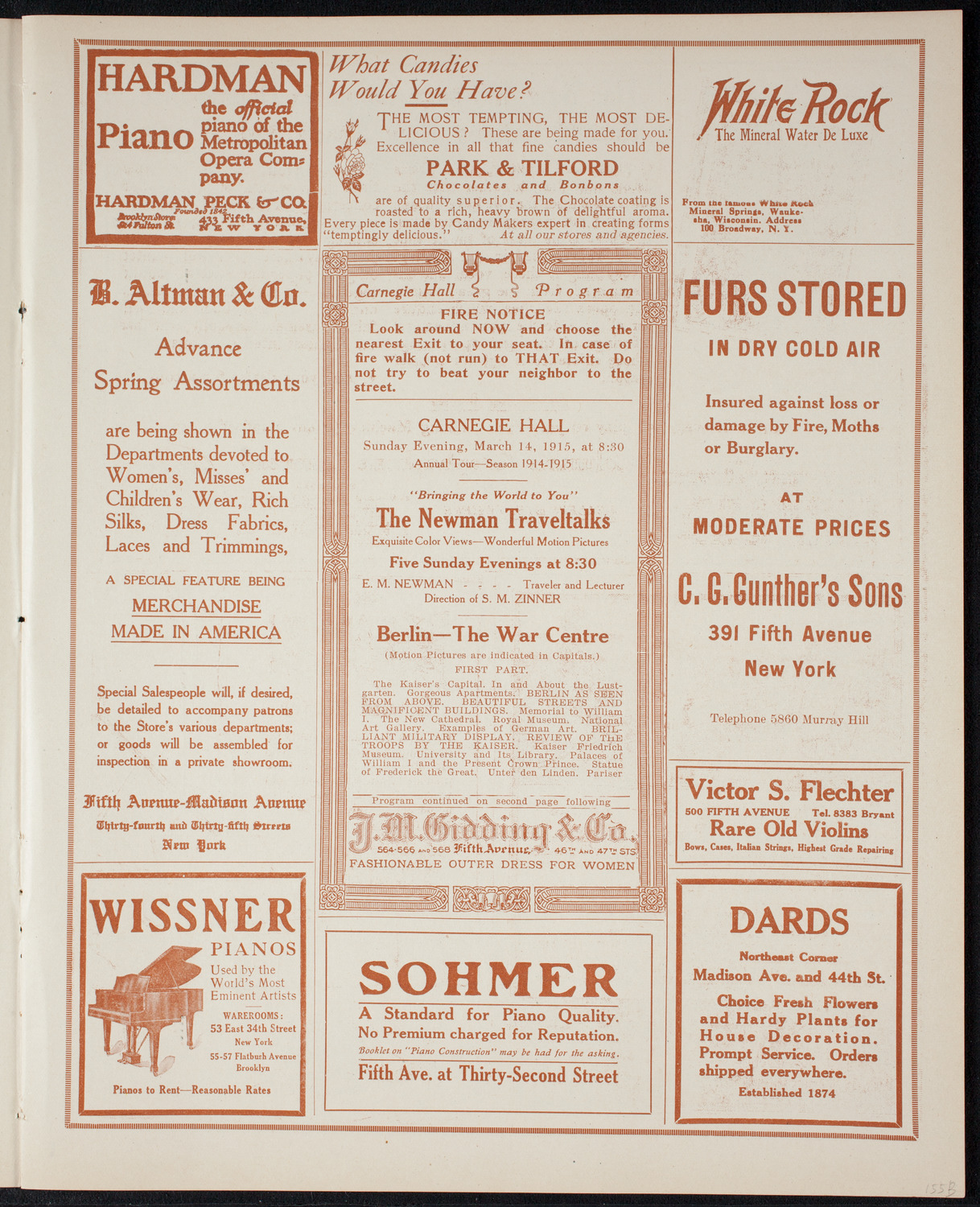 Newman Traveltalks: Berlin, March 14, 1915, program page 5