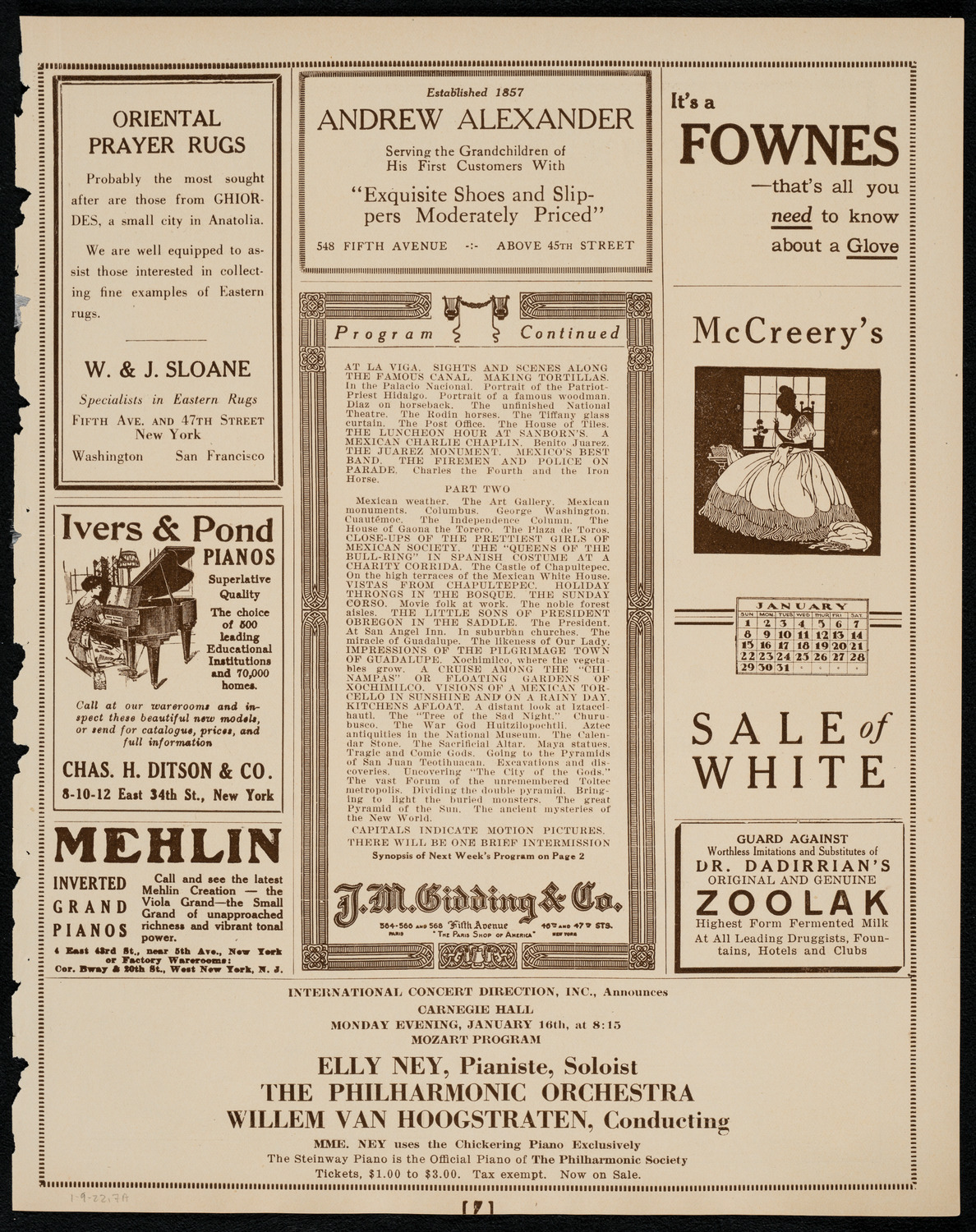 Burton Holmes Travelogue: Mexico, January 9, 1922, program page 7