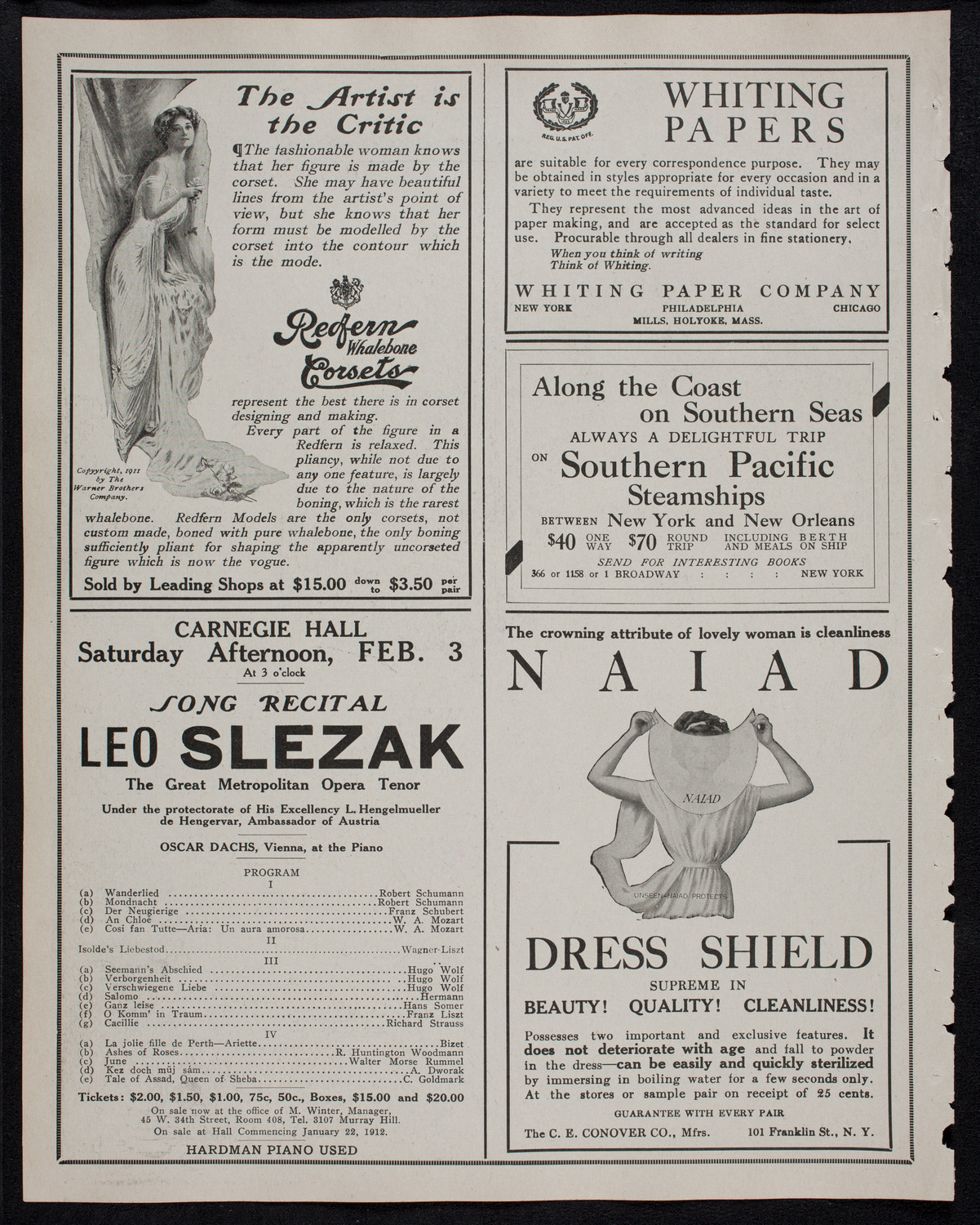 Russian Symphony Society of New York, January 27, 1912, program page 2