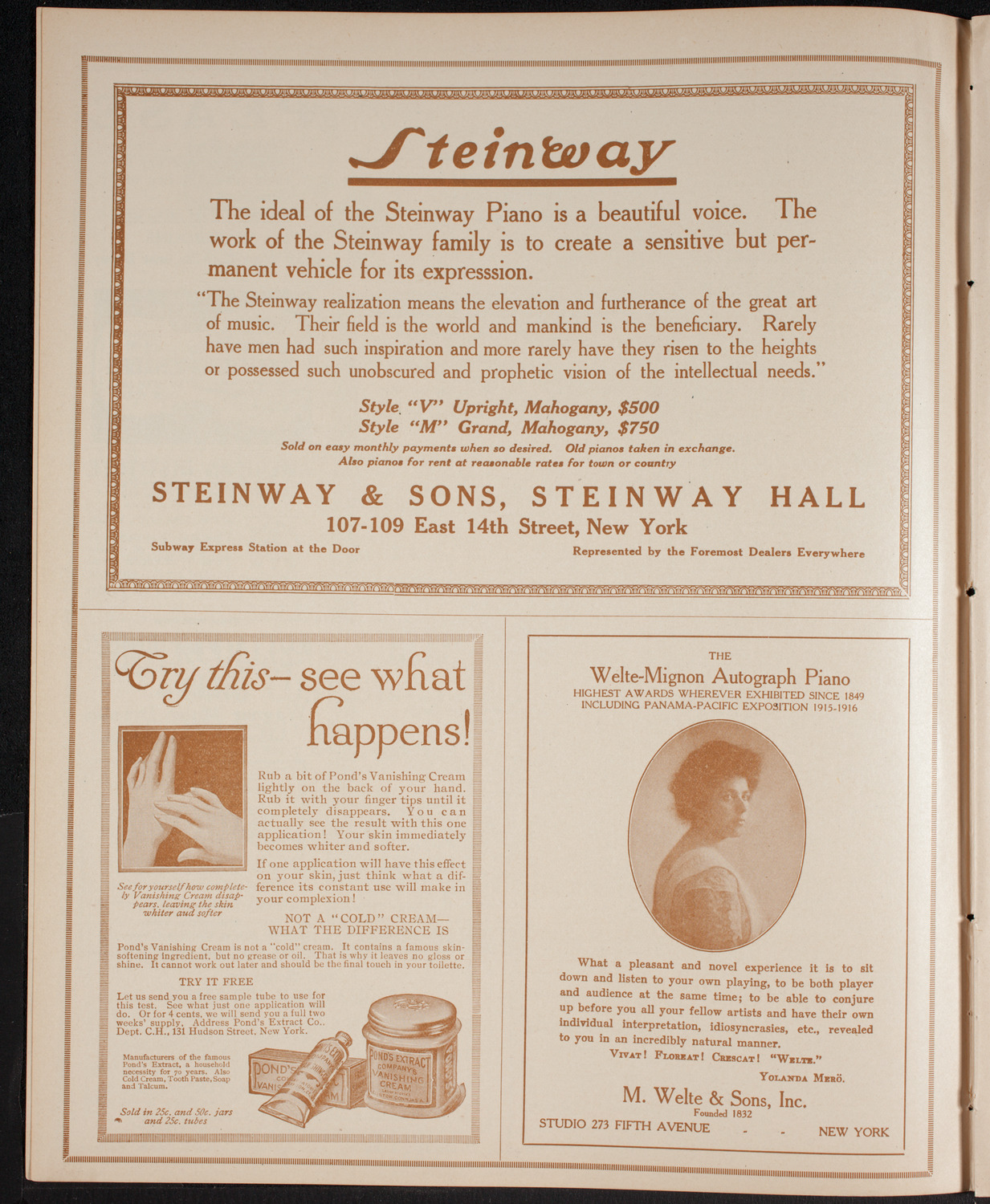 New York Philharmonic, February 27, 1916, program page 4