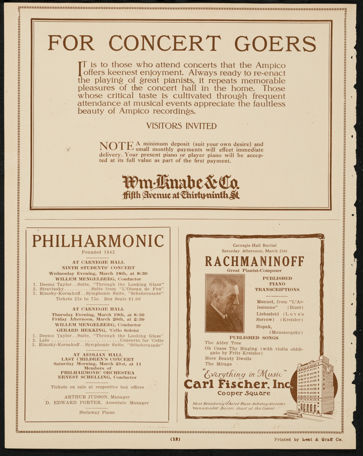 Lawrence Tibbett, Baritone, March 16, 1925, program page 12