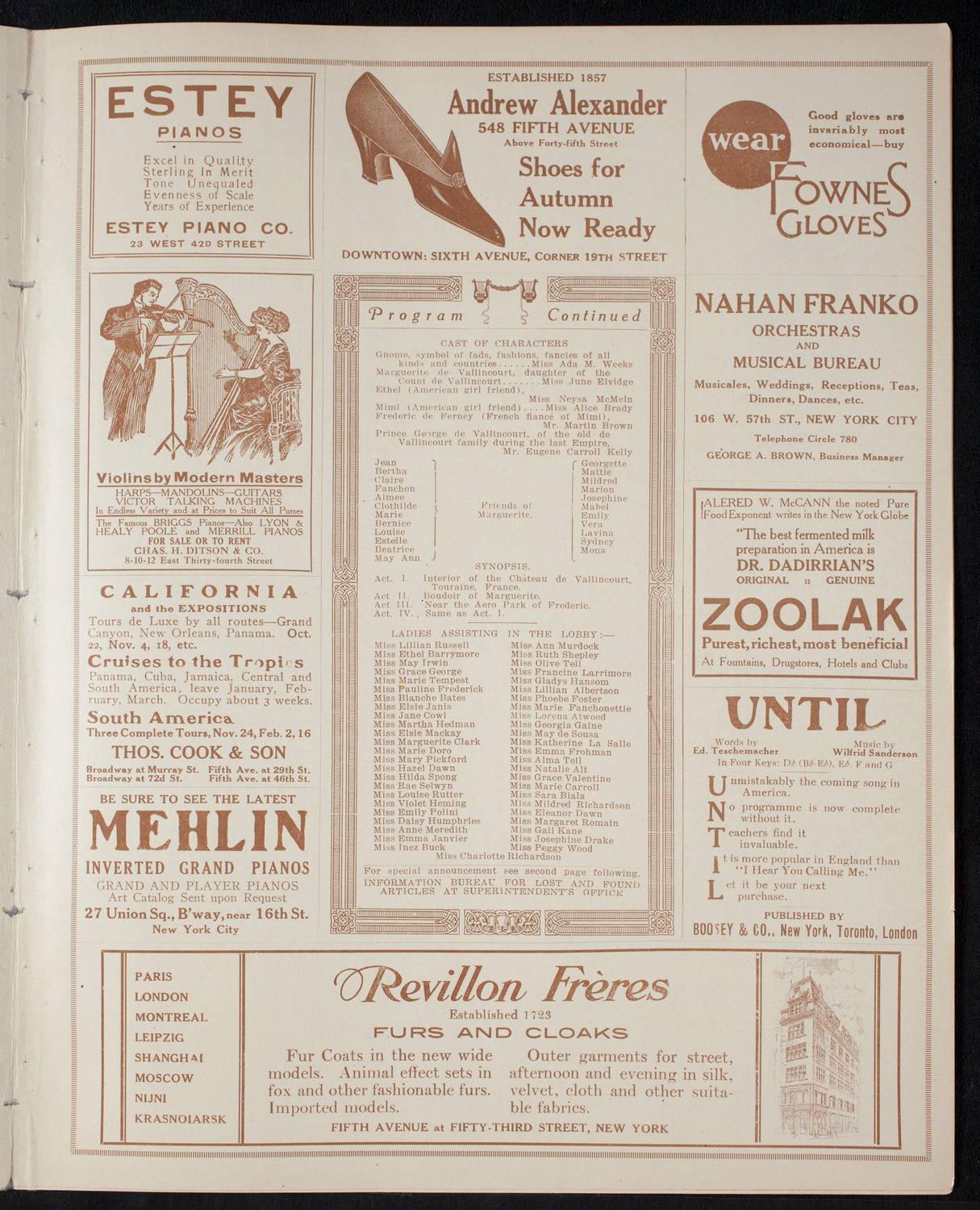 Fashion Show: "Yesterday or To-Morrow", October 7, 1915, program page 7