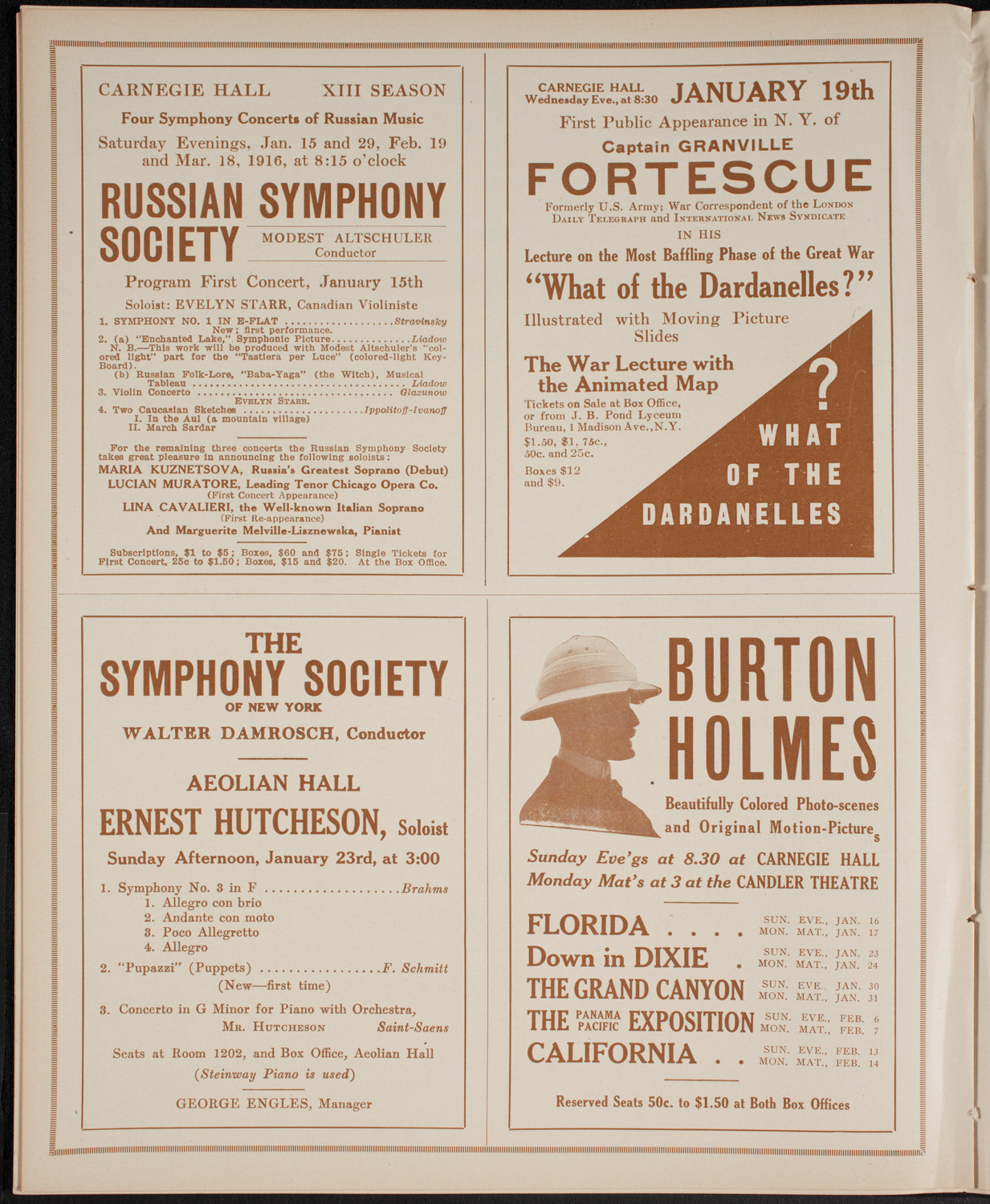 New York Philharmonic, January 14, 1916, program page 8
