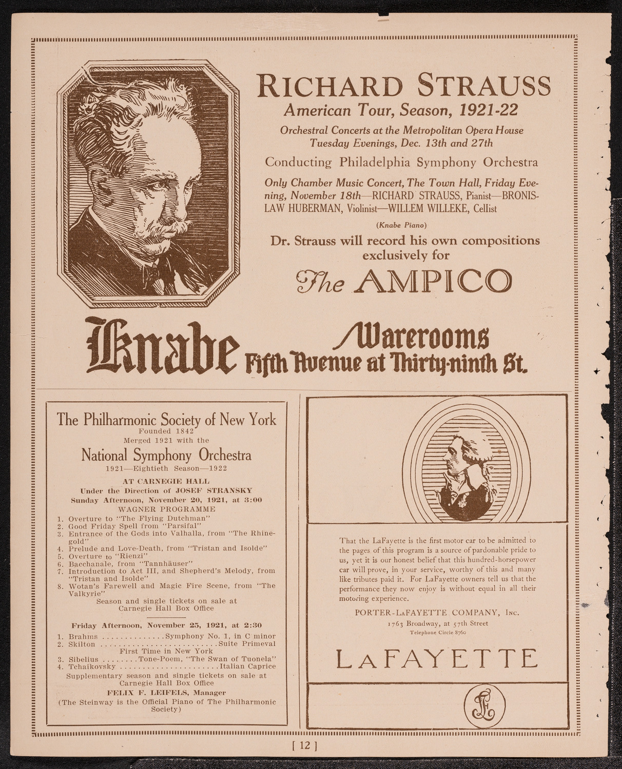 Louise Homer, Contralto, November 19, 1921, program page 12
