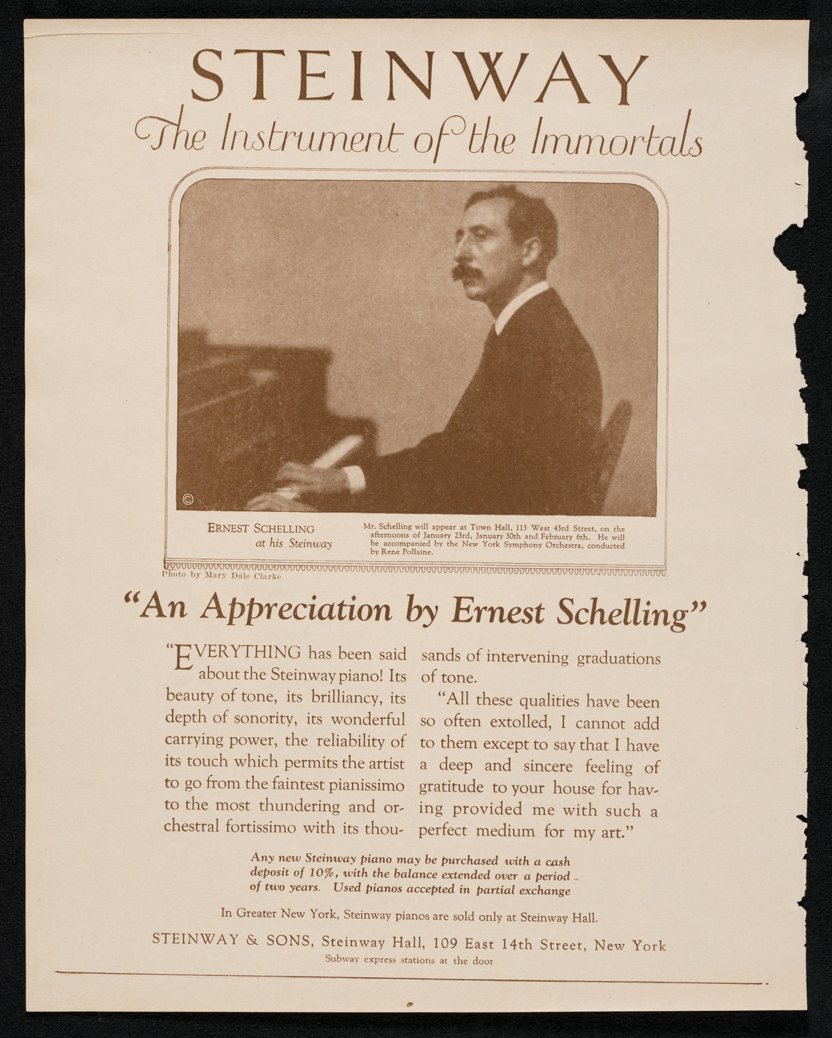 New York Symphony Orchestra, January 26, 1923, program page 4