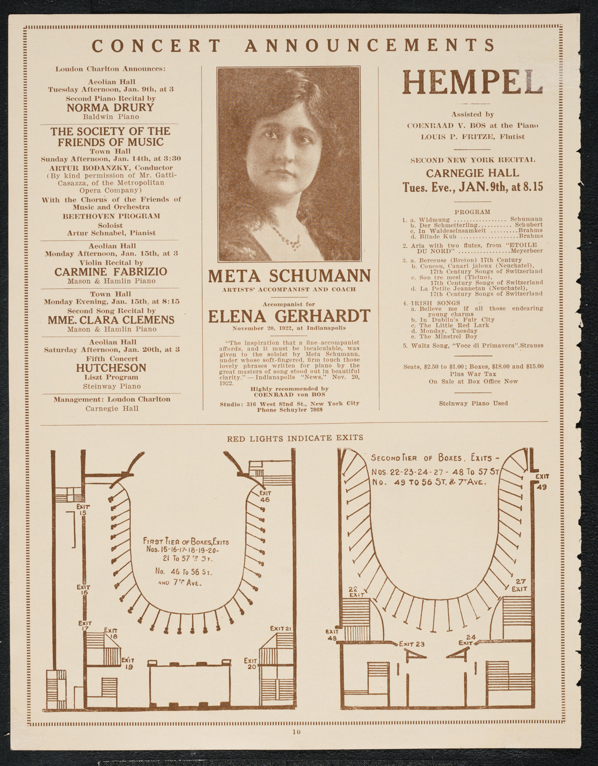 Isa Kremer, Soprano, December 31, 1922, program page 10