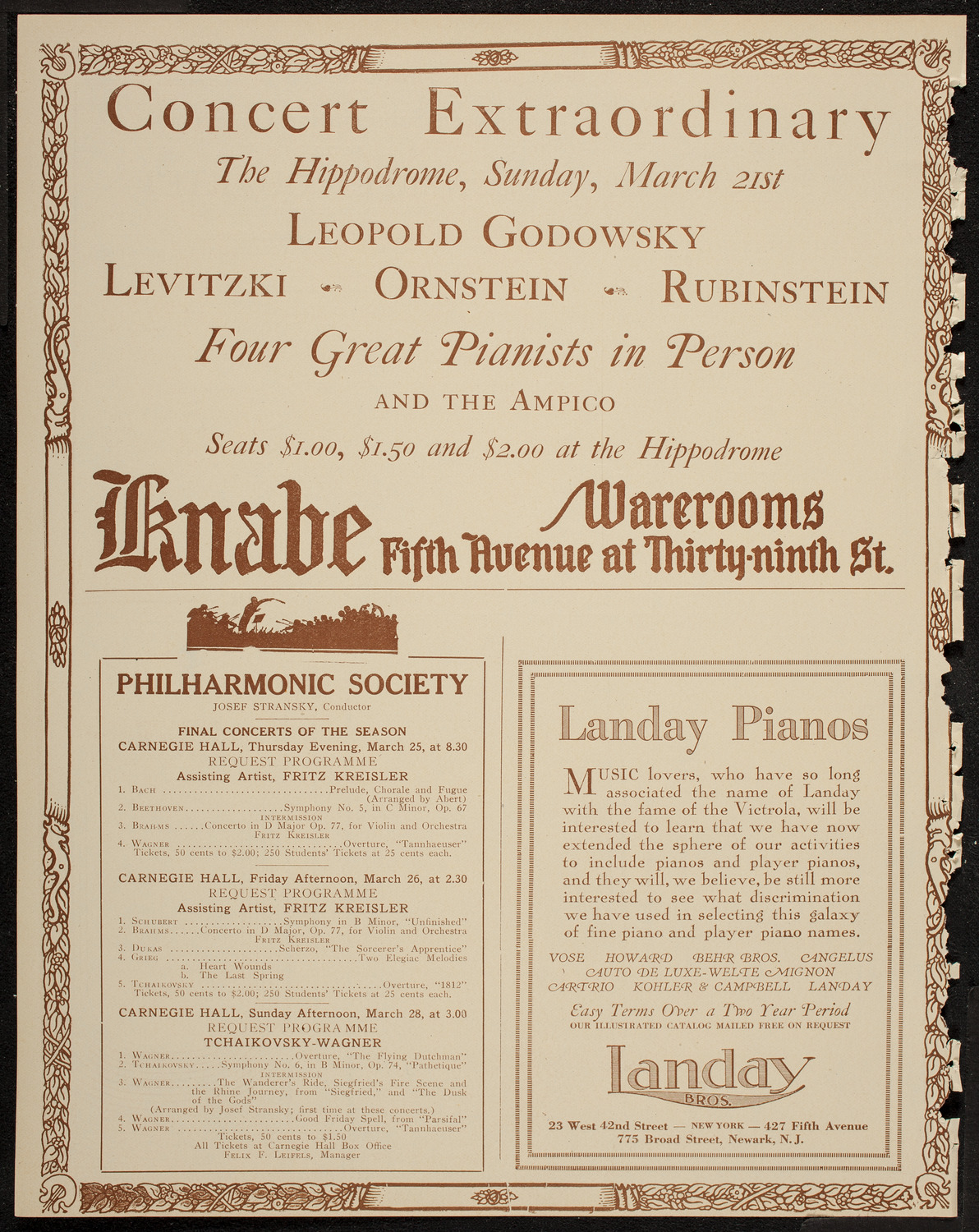 New York Philharmonic, March 14, 1920, program page 12