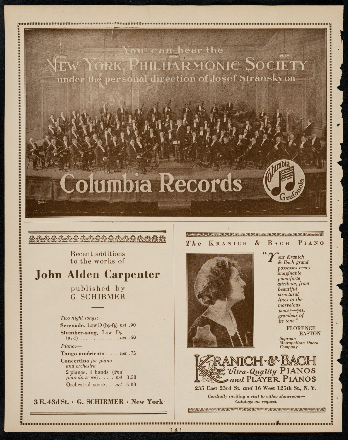New York Philharmonic, April 8, 1922, program page 6
