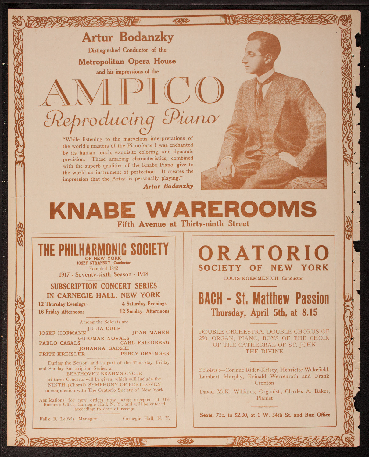 New York Philharmonic, March 25, 1917, program page 12