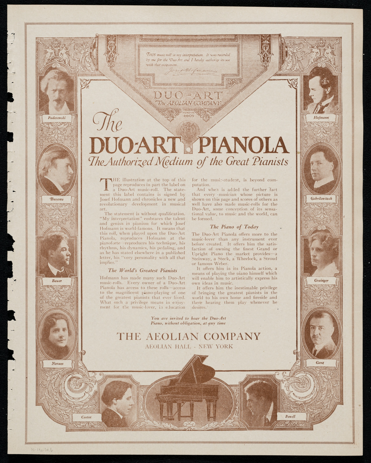 National Symphony Orchestra, October 19, 1920, program page 11