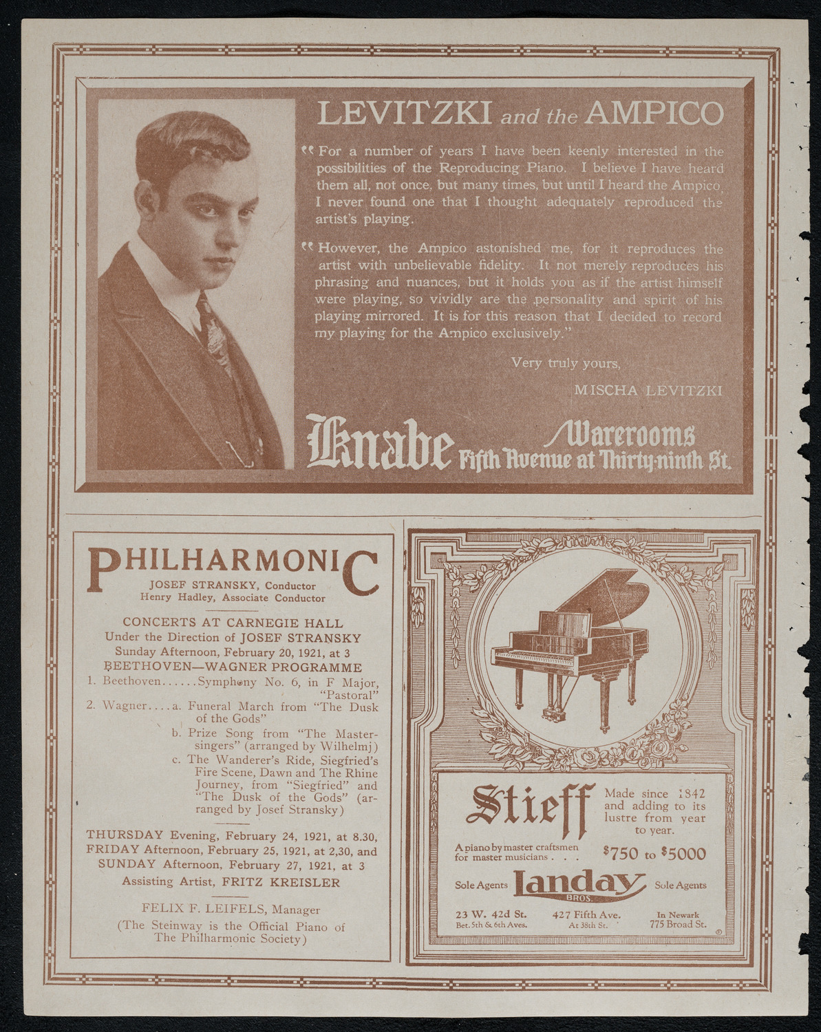 New York Symphony Orchestra, February 14, 1921, program page 12