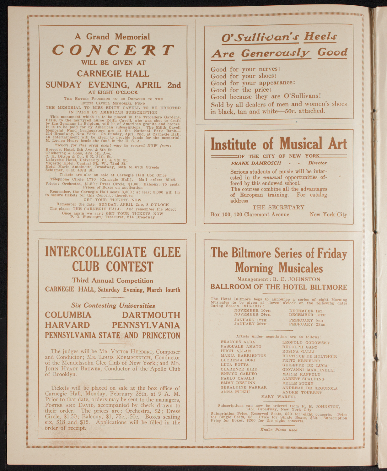 Meeting: National Security League, February 29, 1916, program page 2