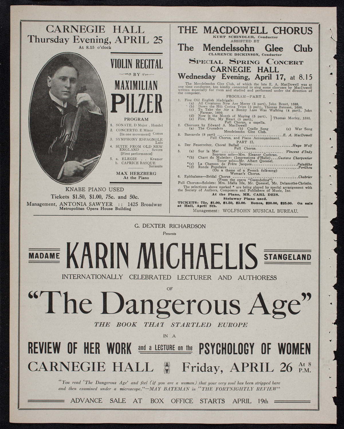 People's Symphony Concert, April 14, 1912, program page 10