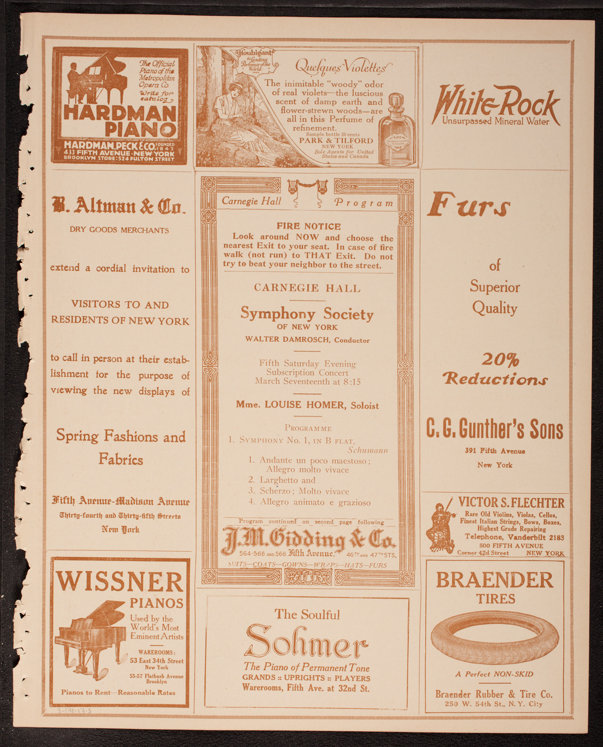 New York Symphony Orchestra, March 17, 1917, program page 5