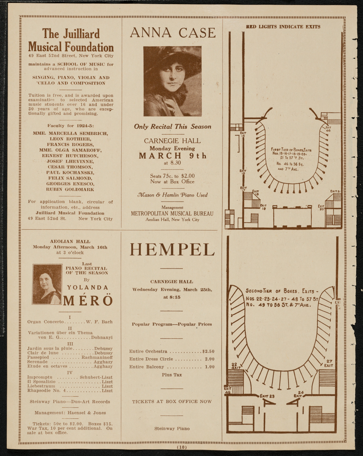 New York Symphony Orchestra, March 5, 1925, program page 10