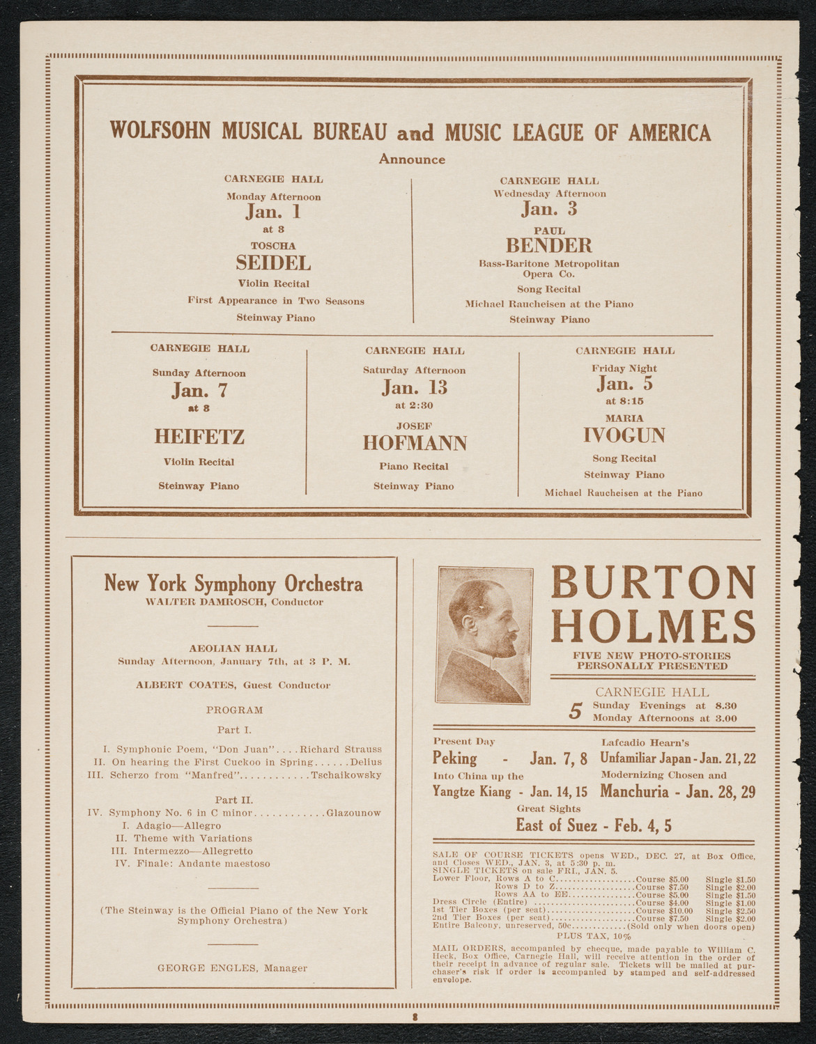 Isa Kremer, Soprano, December 31, 1922, program page 8