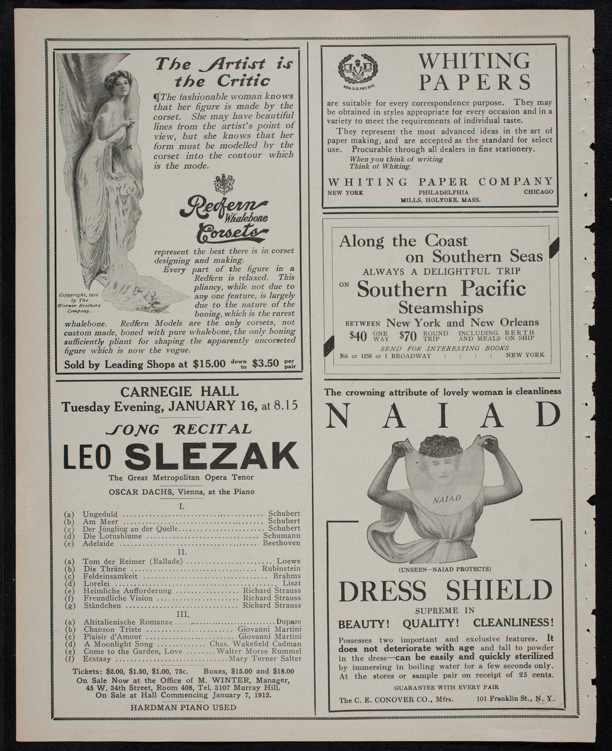 Oratorio Society of New York, December 29, 1911, program page 2