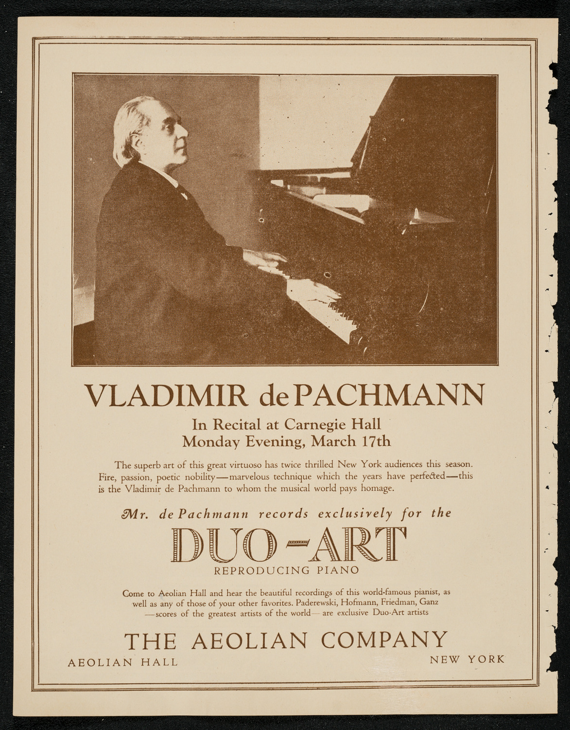 Michel Hoffman, Violin, March 14, 1924, program page 2