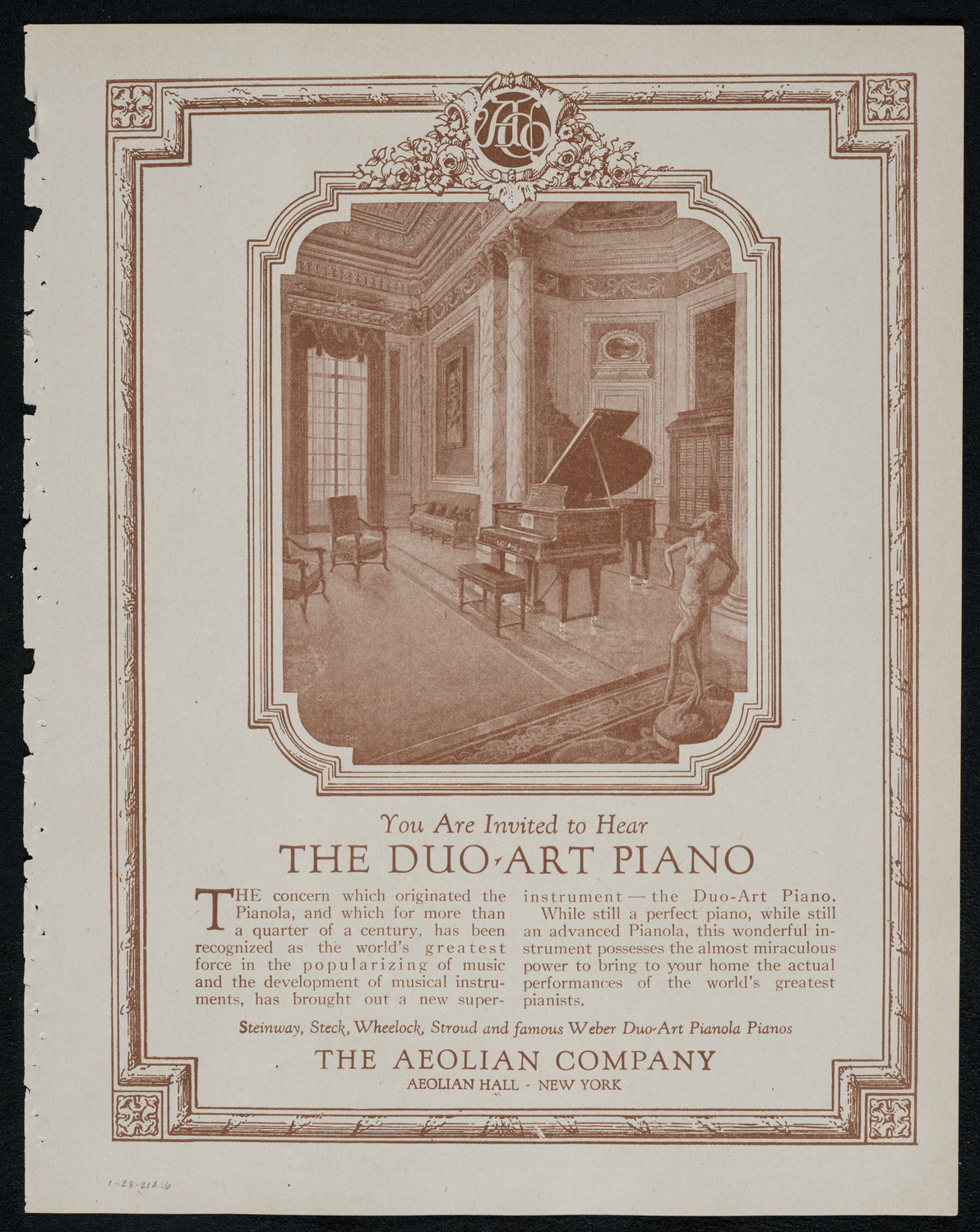 New York Philharmonic, January 28, 1921, program page 11