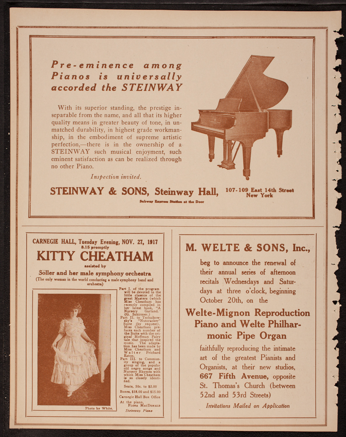 Fritz Kreisler, Violin, November 24, 1917, program page 4