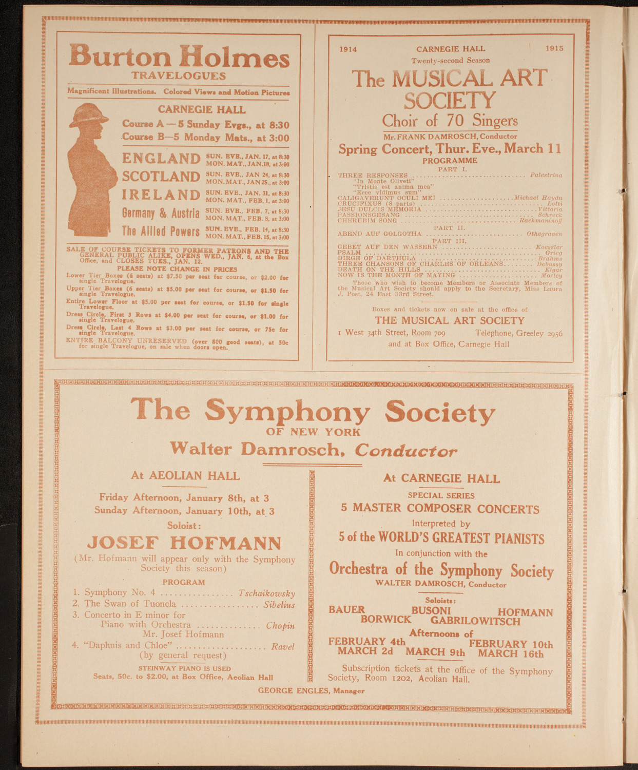 Philadelphia Orchestra, January 4, 1915, program page 8