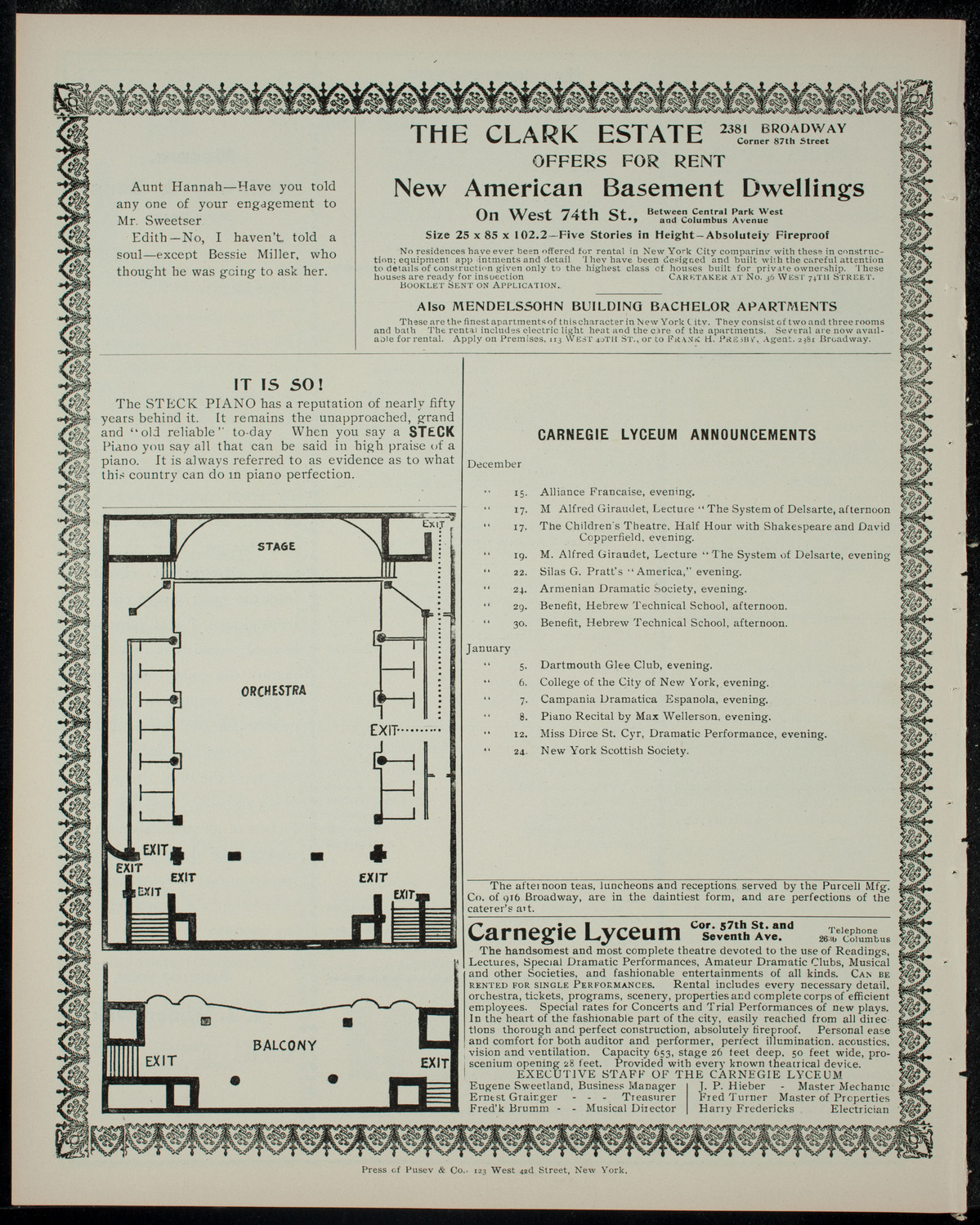 St. George's Dramatic and Literary Society, December 14, 1904, program page 4