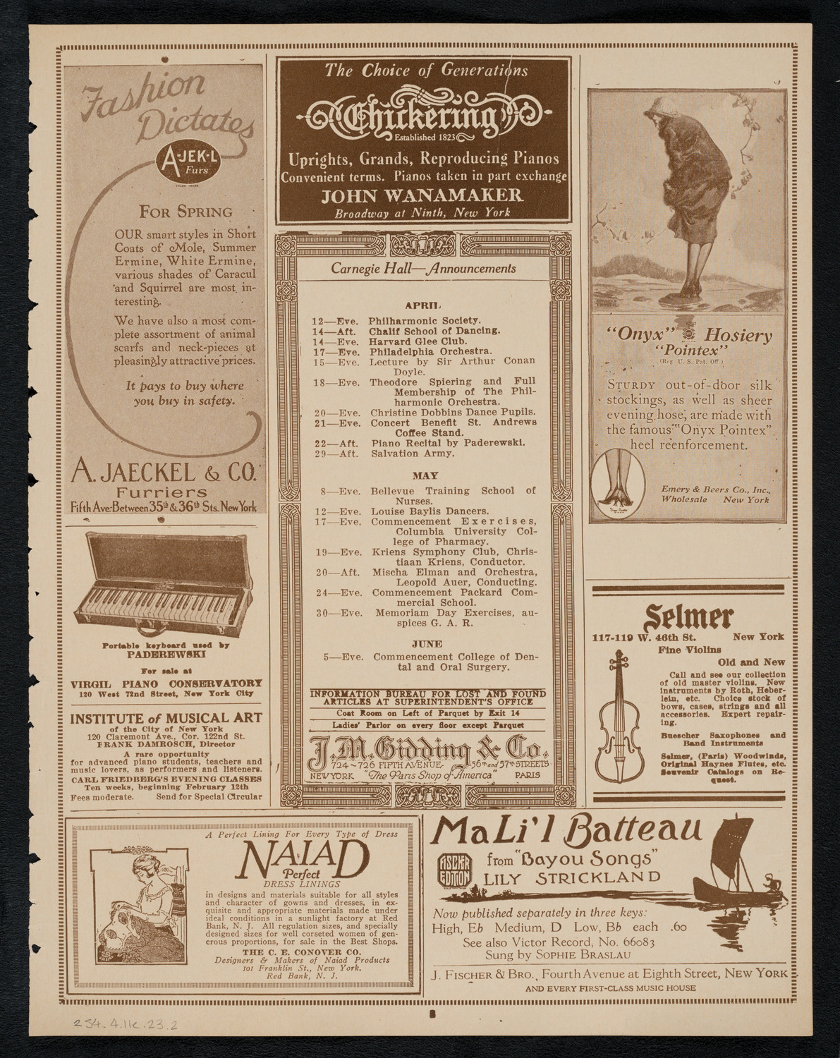 The Bakule Chorus of Prague, April 11, 1923, program page 3