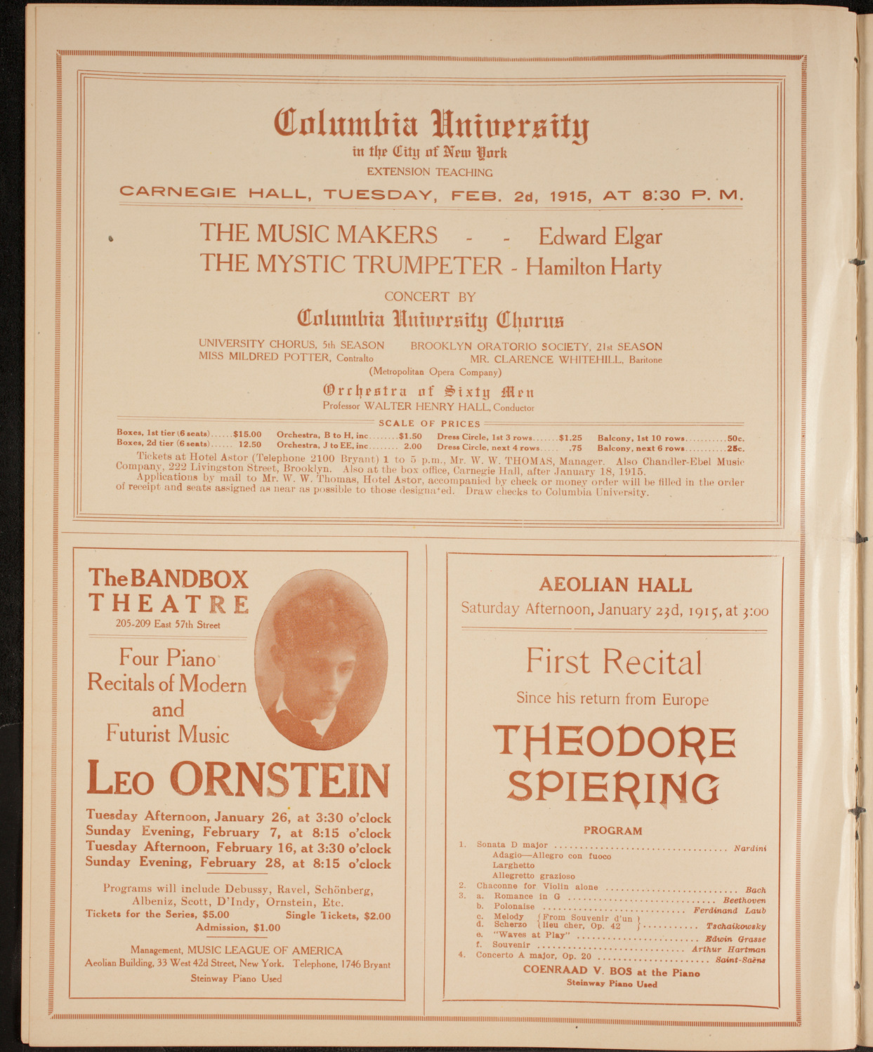 Benefit: Widows and Orphans in Galicia, January 19, 1915, program page 10