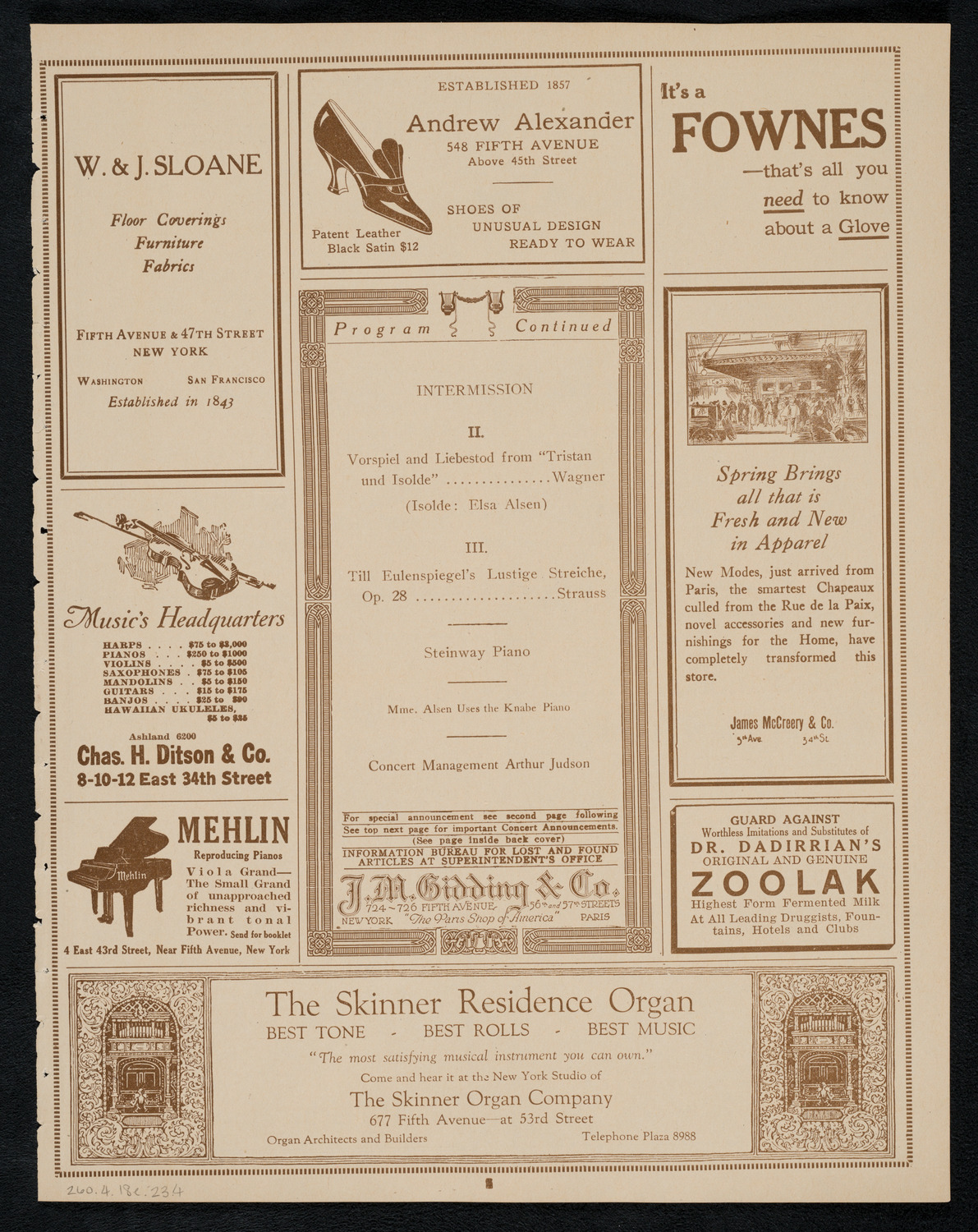 The Full Membership of The Philharmonic Orchestra, April 18, 1923, program page 7