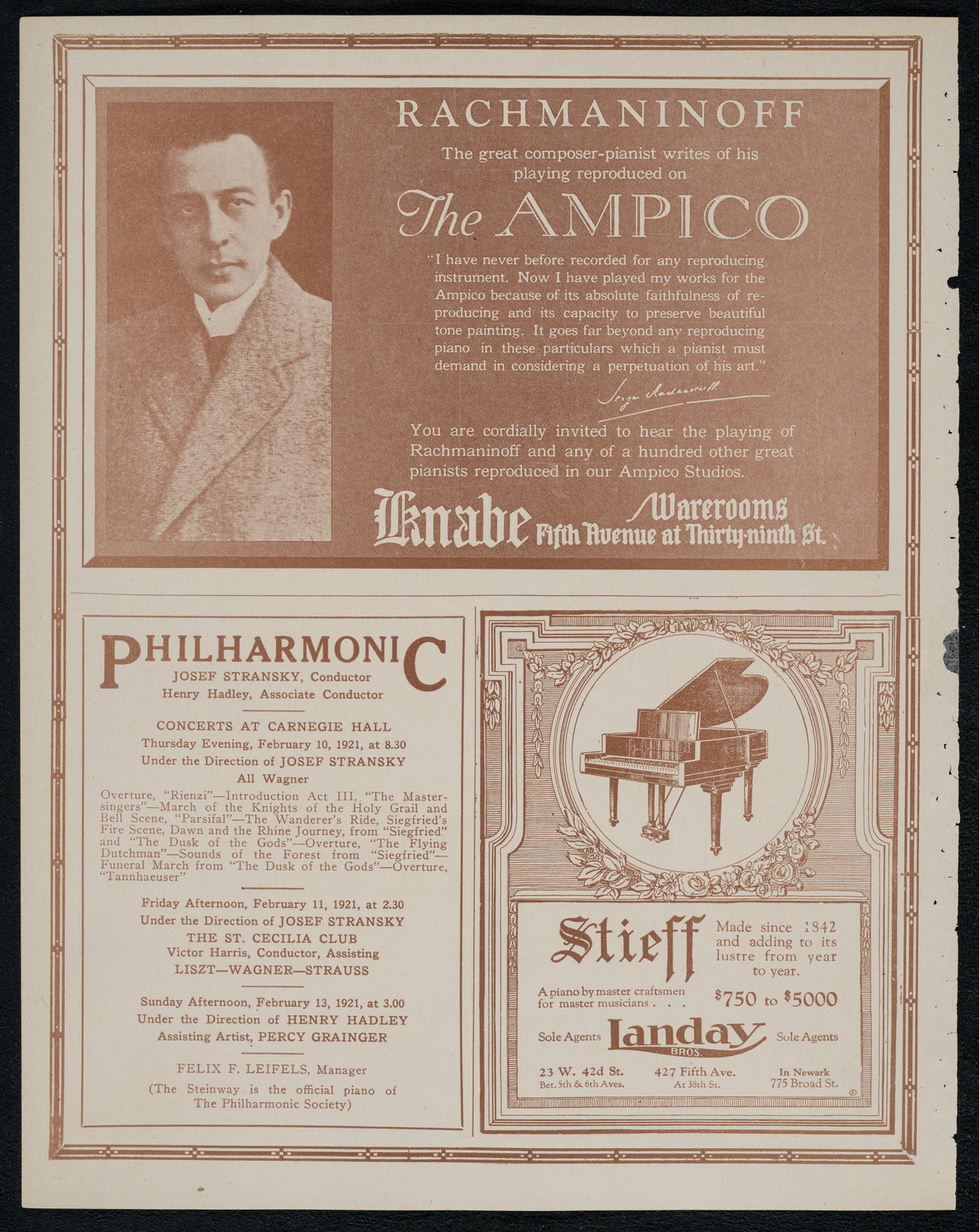 National Symphony Orchestra, February 9, 1921, program page 12