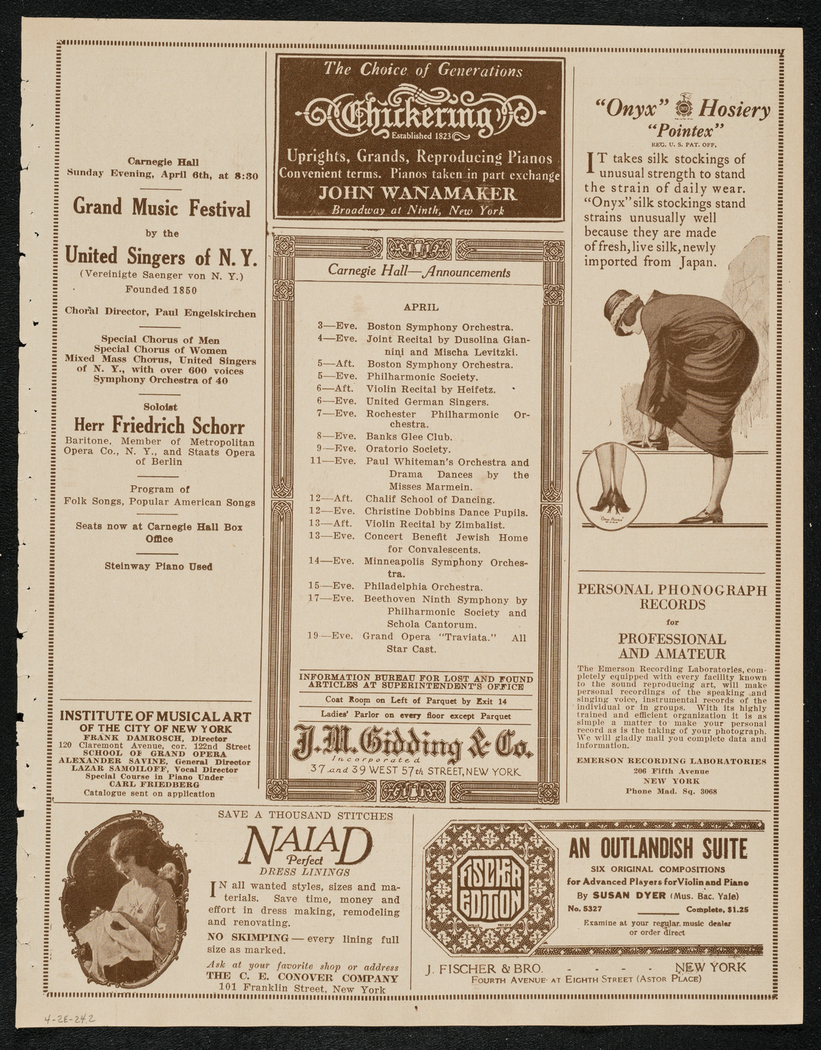 New York Philharmonic Students' Concert, April 2, 1924, program page 3