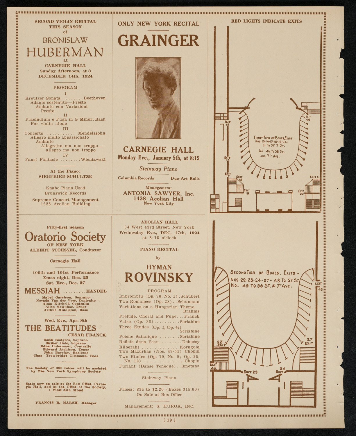 New York Symphony Orchestra, December 5, 1924, program page 10