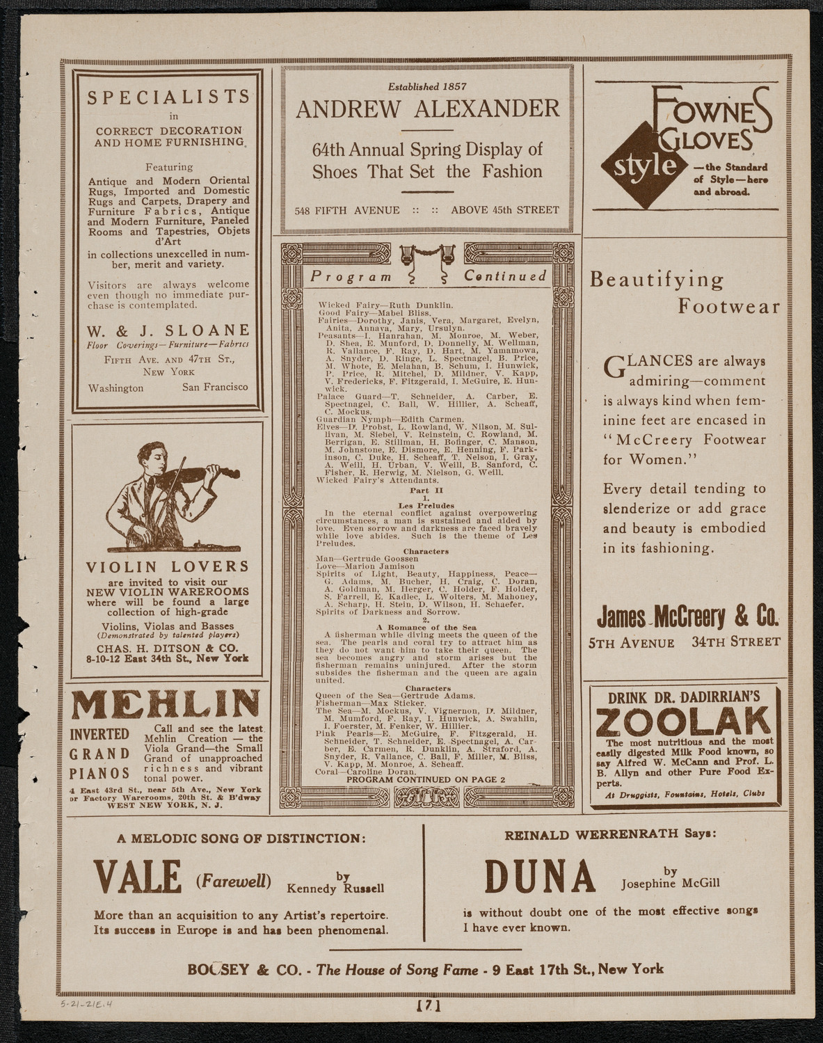 Pupils of Louise Baylis, May 21, 1921, program page 7