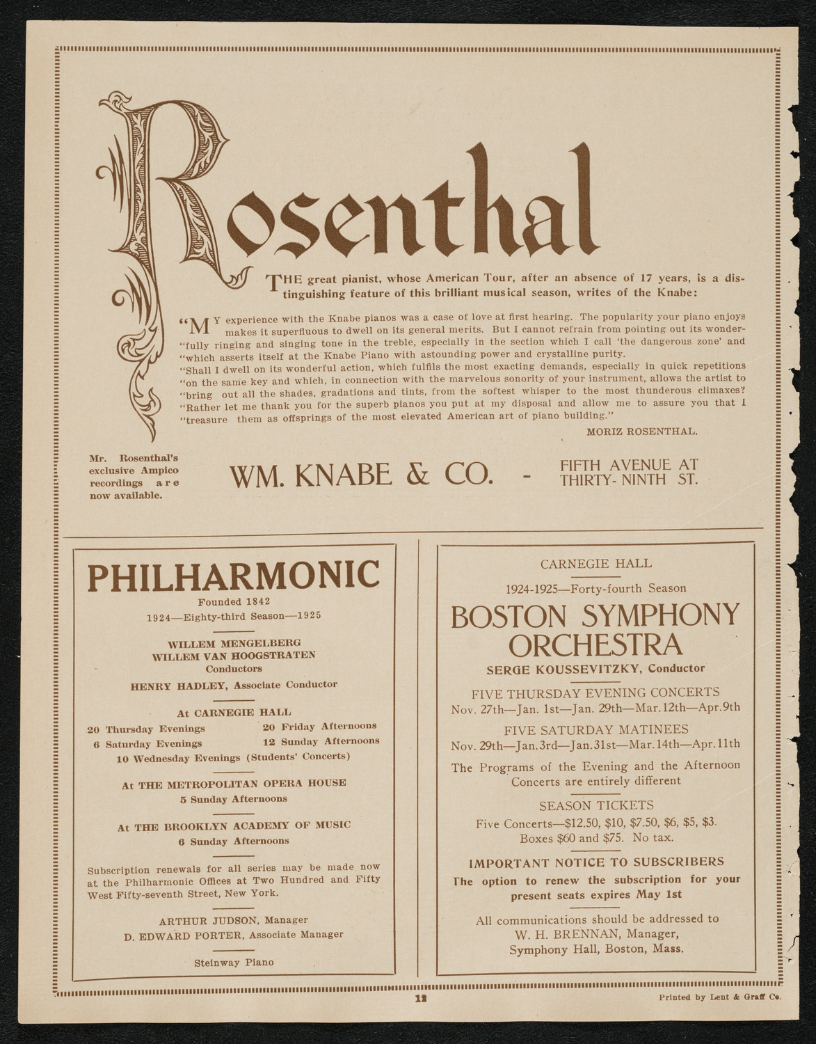 Loubet Symphony Orchestra, May 1, 1924, program page 12