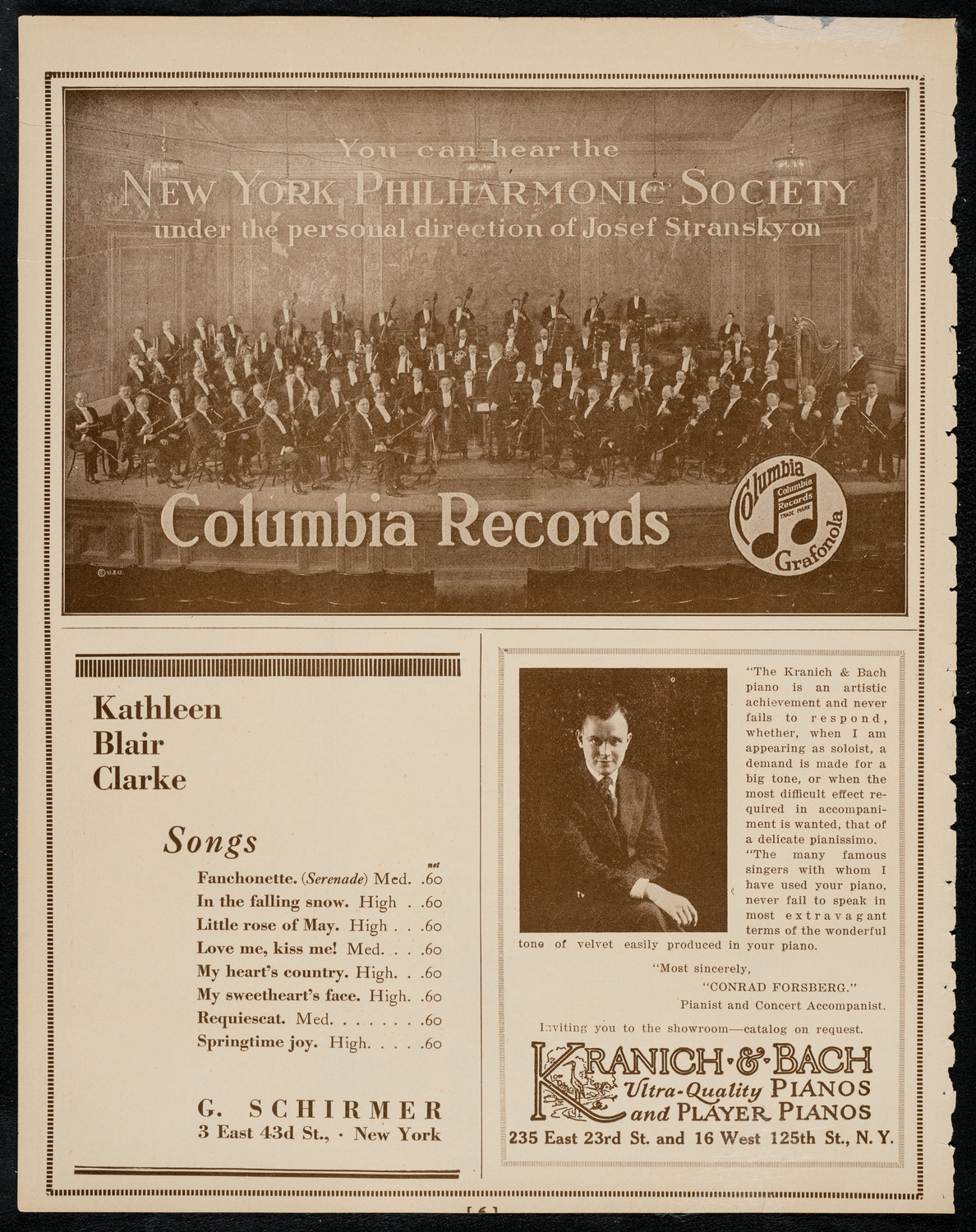 Sir Arthur Conan Doyle, April 12, 1922, program page 6