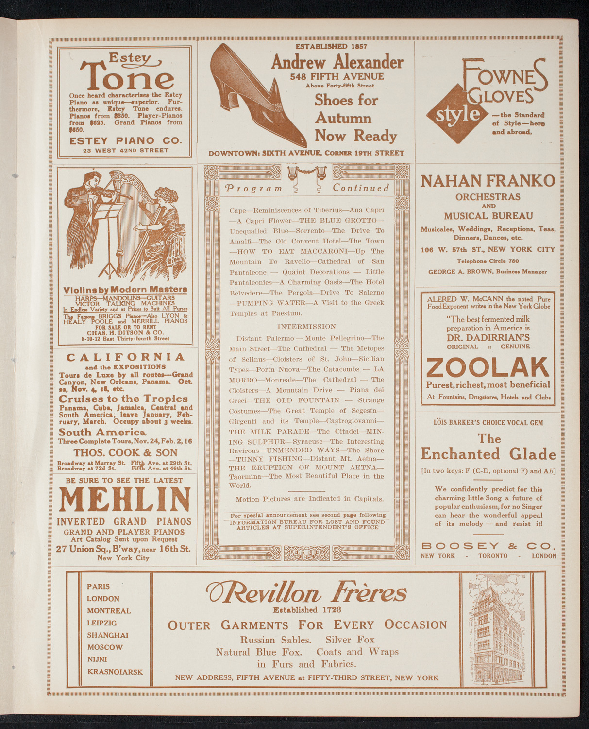 Elmendorf Lecture: Southern Italy and Sicily, December 5, 1915, program page 7