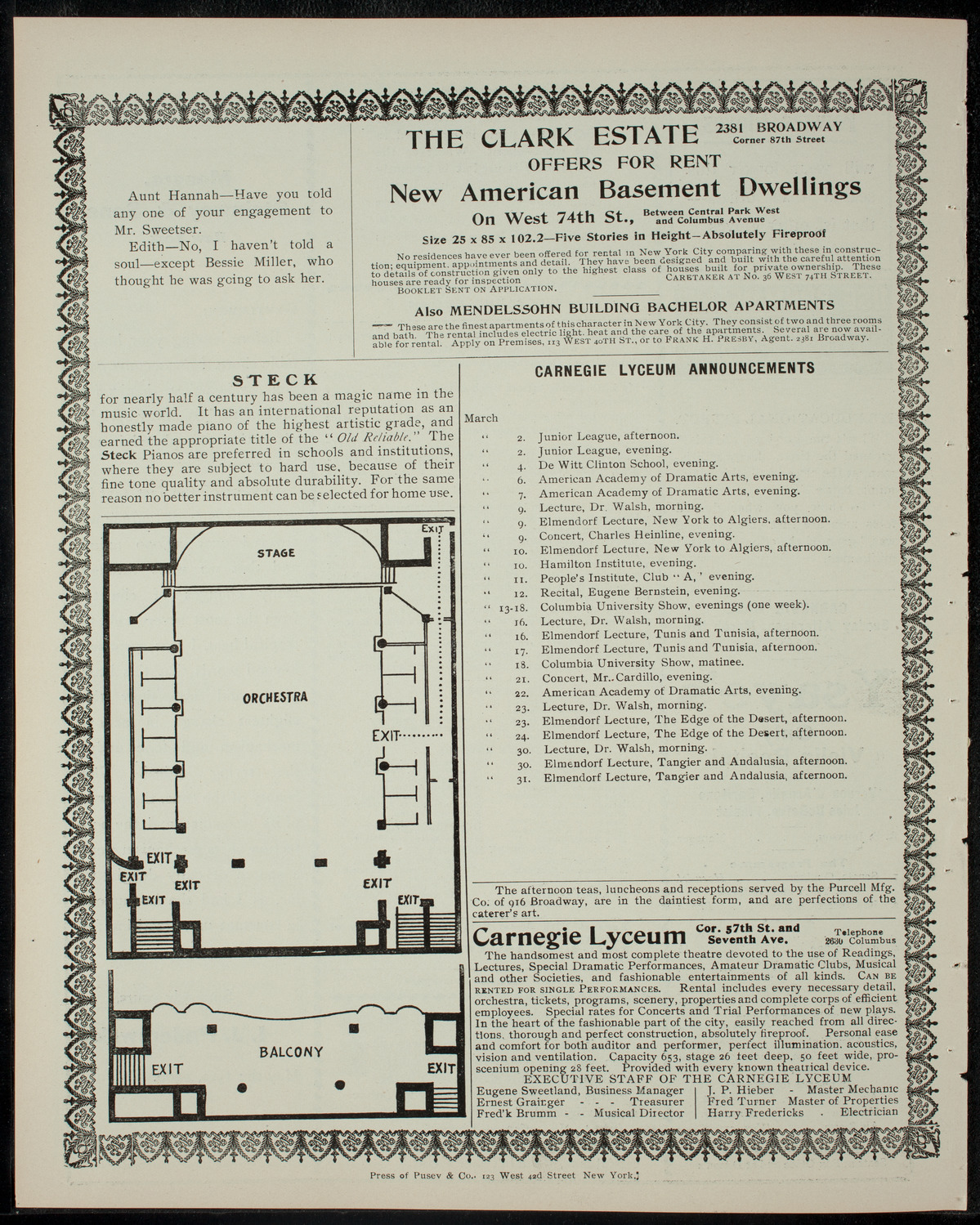 The Inquantum Club, March 1, 1905, program page 4