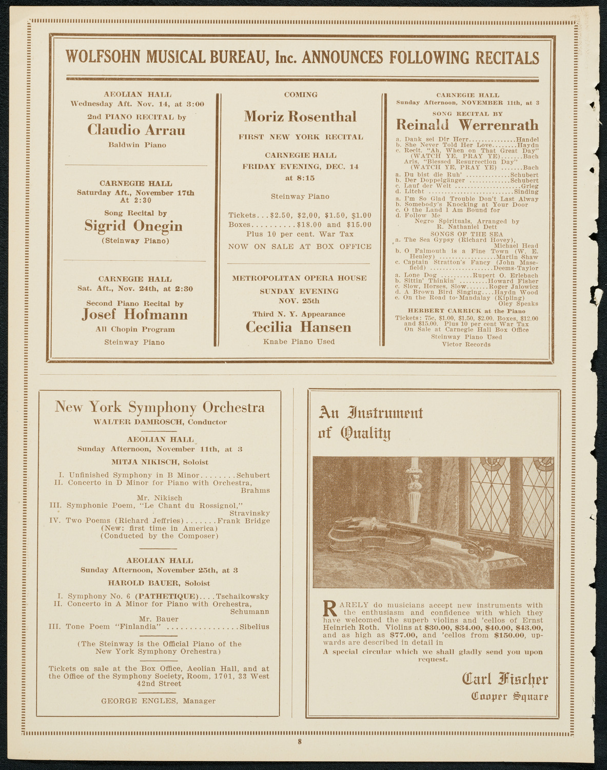 Symphony Concert for Young People, November 10, 1923, program page 8