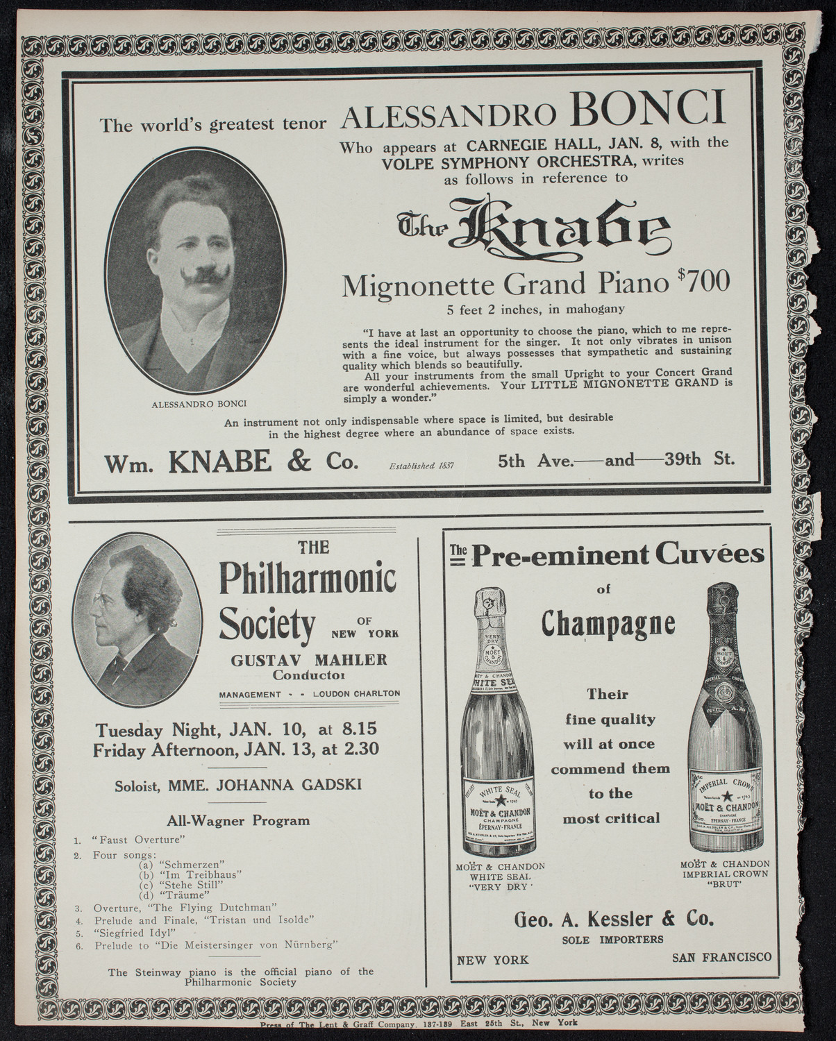Fannie Bloomfield Zeisler, Piano, January 7, 1911, program page 12