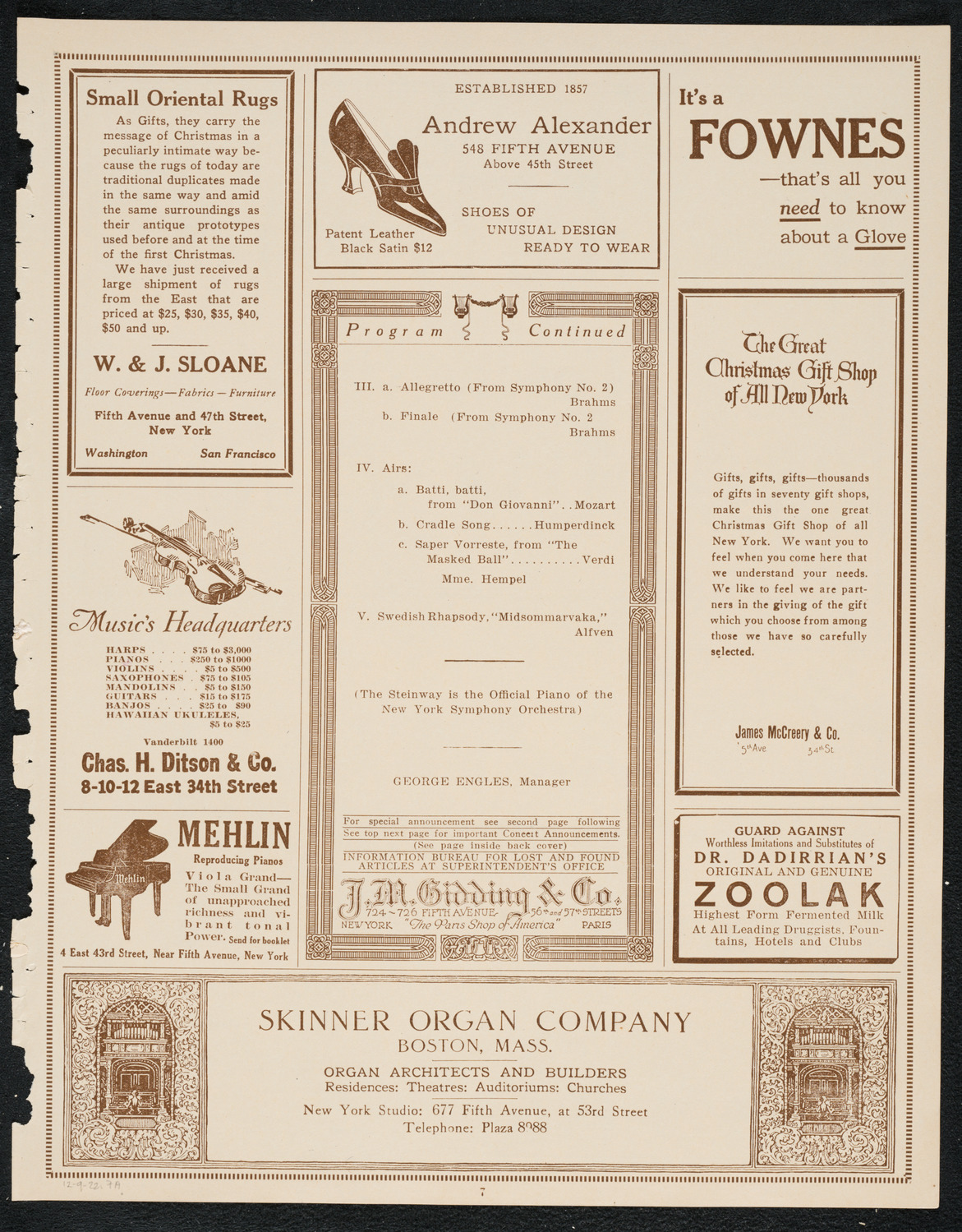 Symphony Concert for Young People, December 9, 1922, program page 7