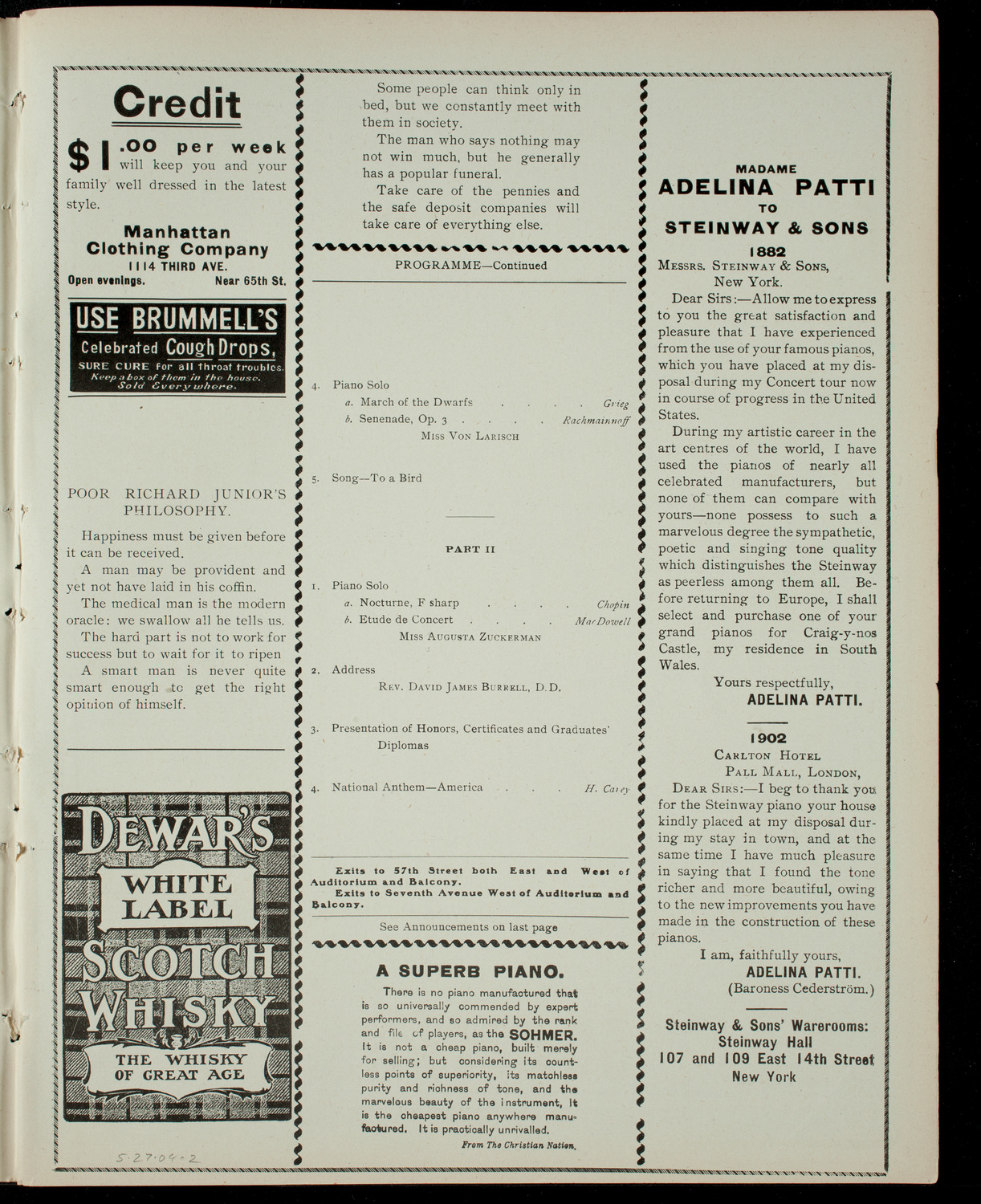 Pupils of Mrs. Leslie Morgan's School, May 27, 1904, program page 3