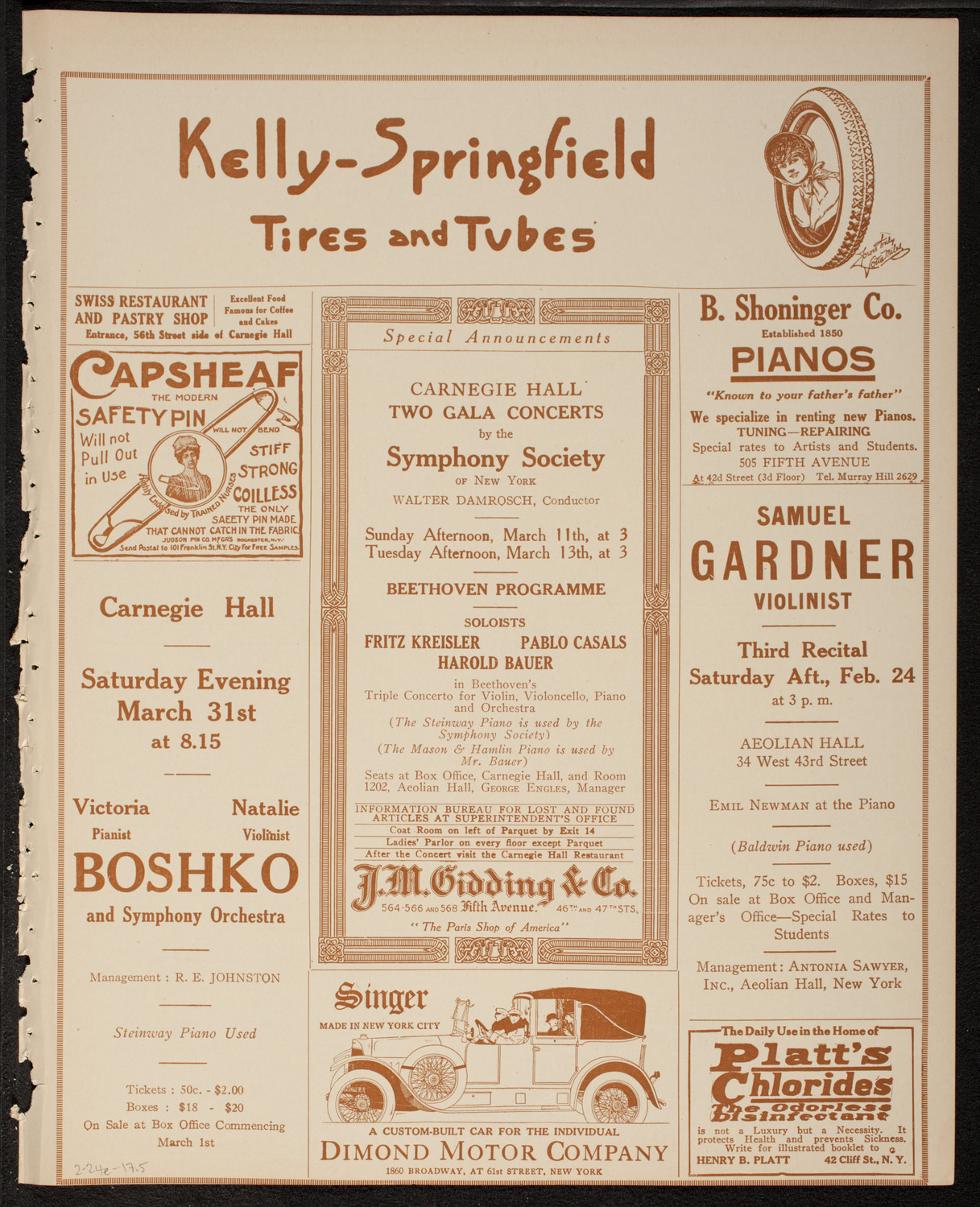 New York Symphony Orchestra, February 24, 1917, program page 9