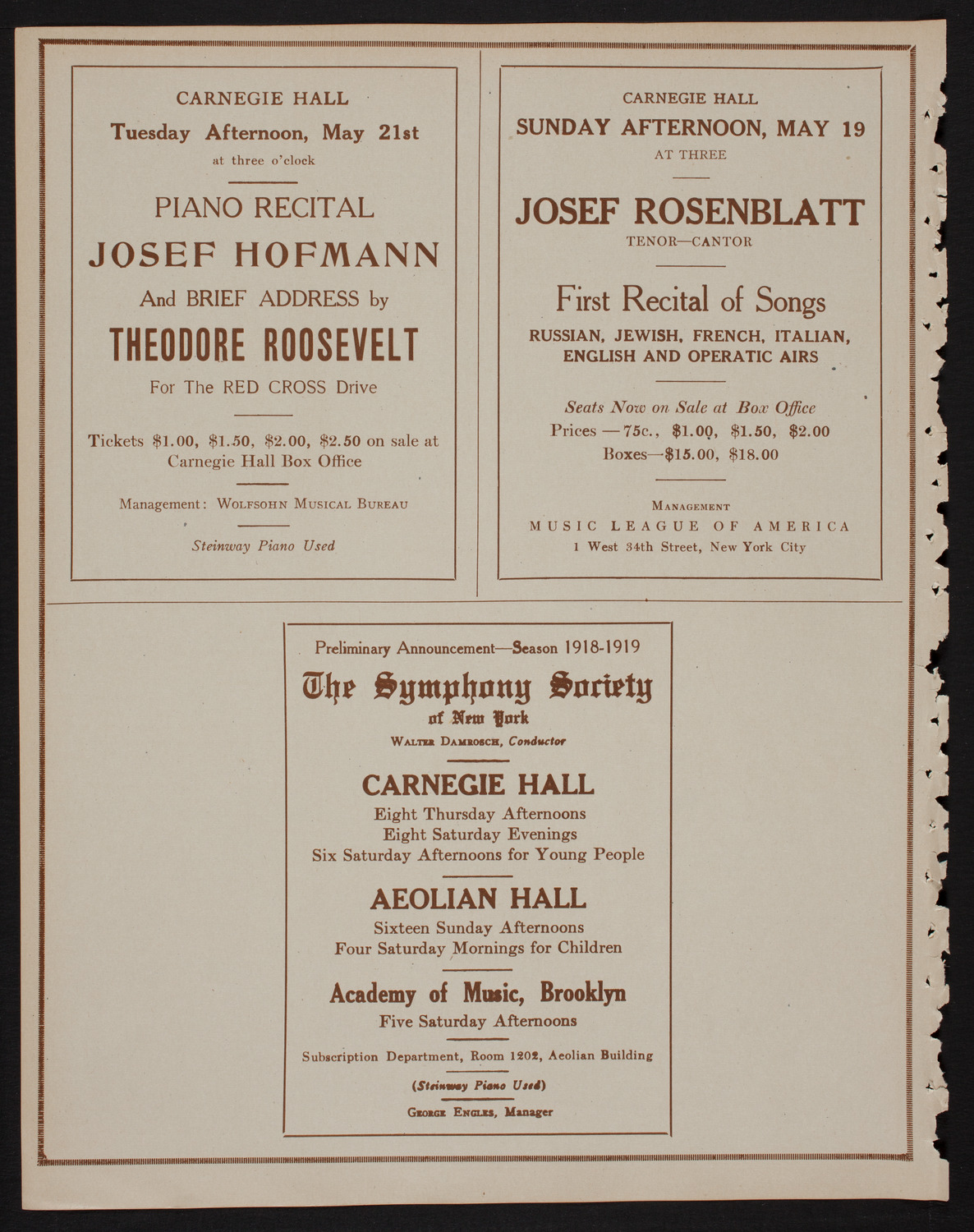 Ossip Gabrilowitsch Orchestral Concert, May 2, 1918, program page 8