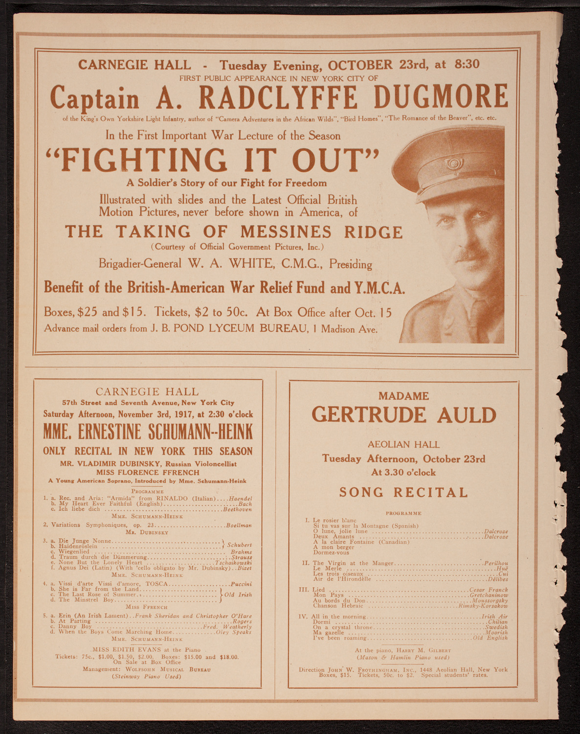 Anna Case, Soprano, October 14, 1917, program page 10