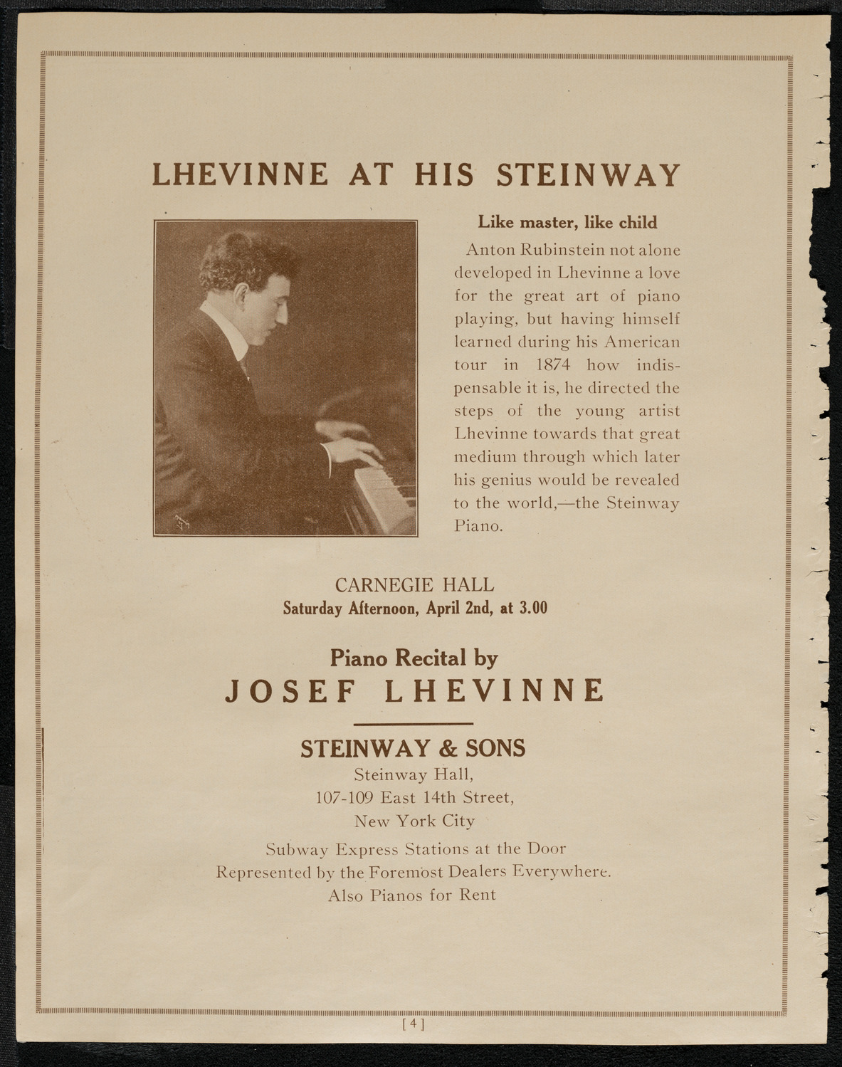 New York Philharmonic, March 25, 1921, program page 4