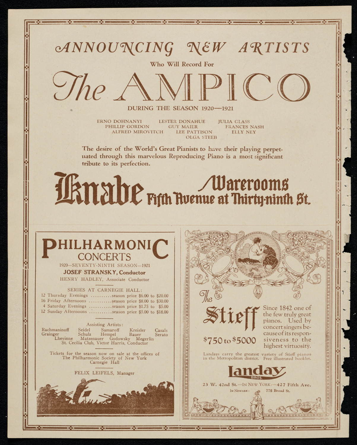 Edward Johnson, Tenor, October 23, 1920, program page 16